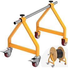 Wire Spool Rack with 1.2"Rod for up to 28" Spools, Yellow