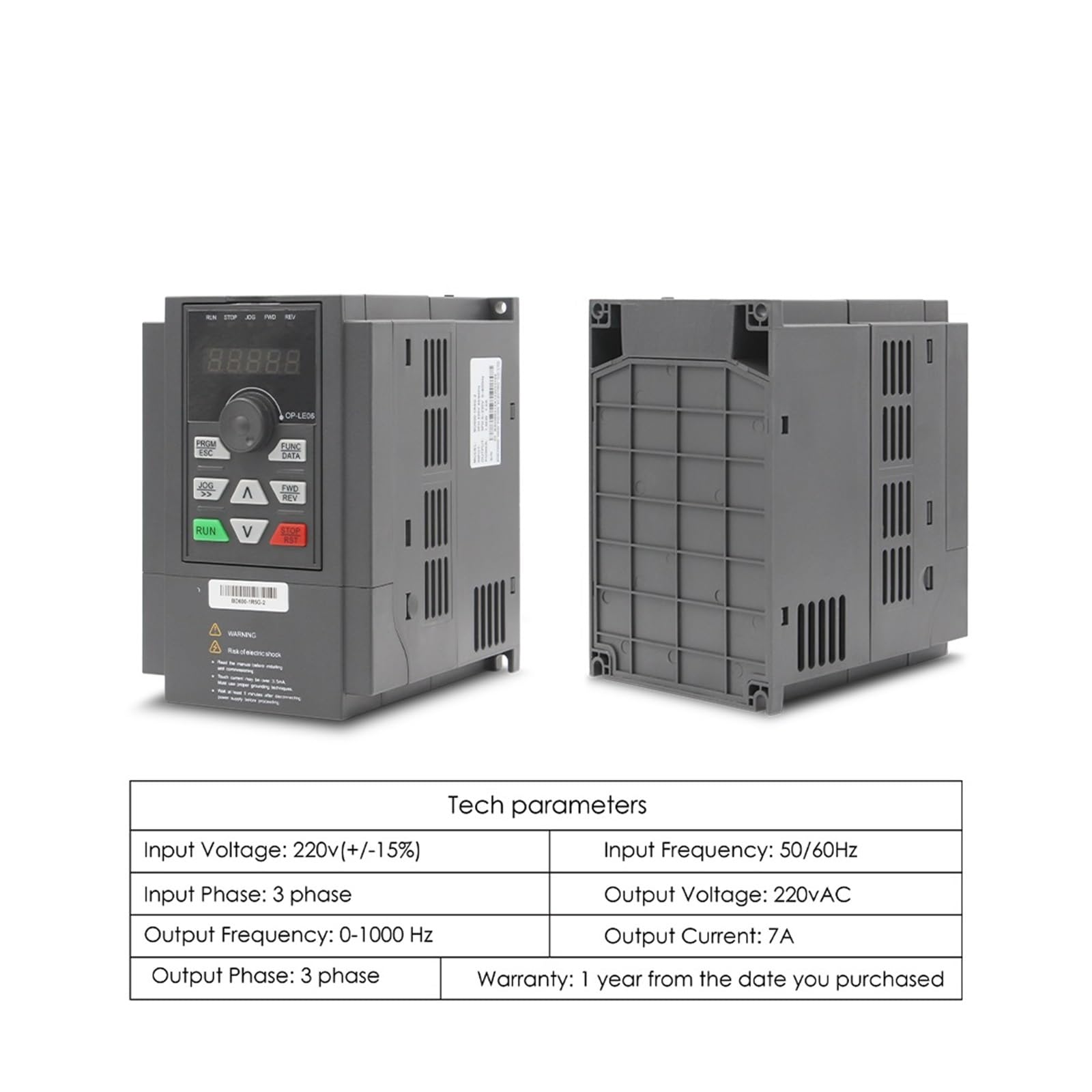 1.5KW BD600 Inverter 220v/380v Azionamento a frequenza variabile Uscita trifase Controllo velocità Motore 0-1000Hz vettoriale
