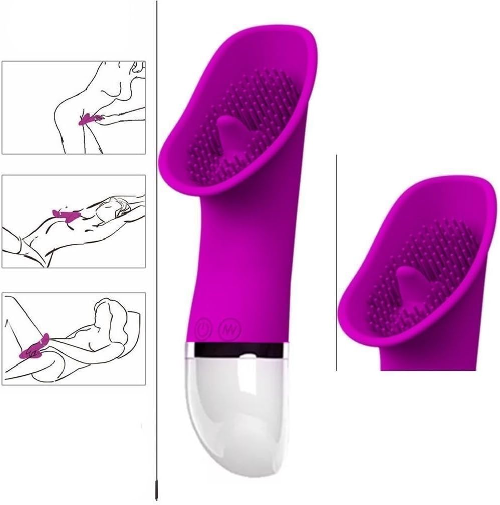 Natural Skin Friendly Waterproof Handheld Tongue Oral Vibra*Tion Simulation Sucker, Handbag Mini Size, Silent Massager for Personal G Sp0t Nipp*le Spa Toys