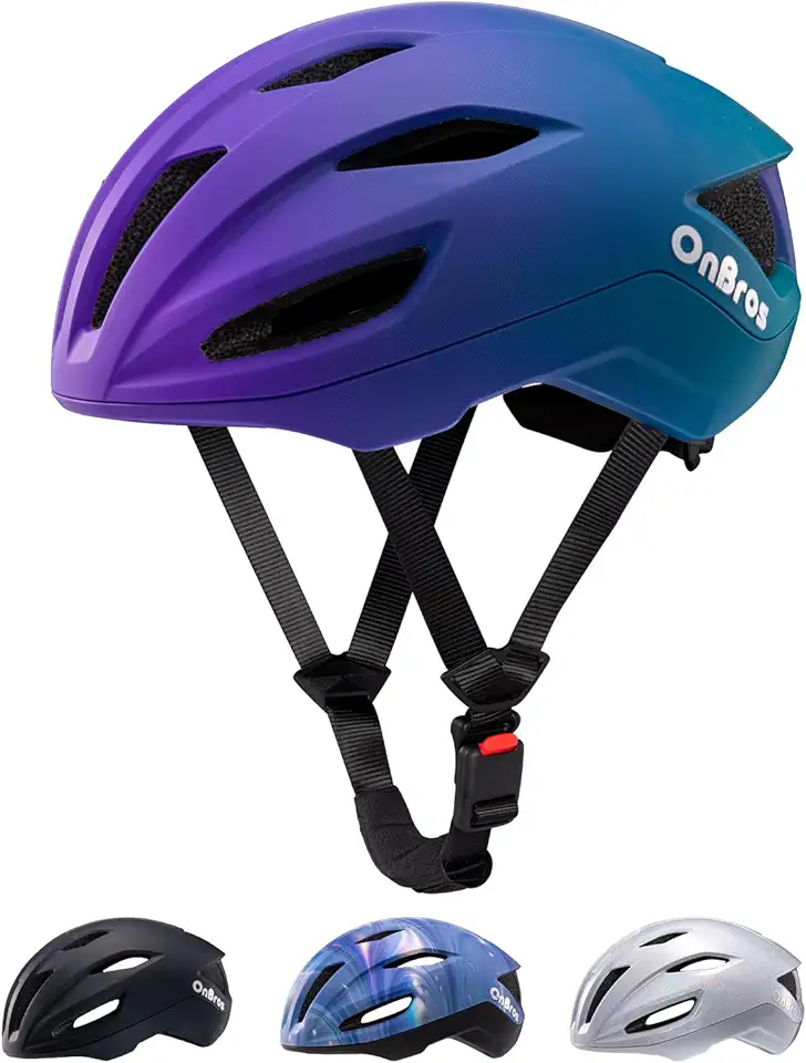 Capacete de ciclismo adulto OnBros leve, unissex, para homens e mulheres, ajuste ajustável, capacete de bicicleta certificado CPSC
