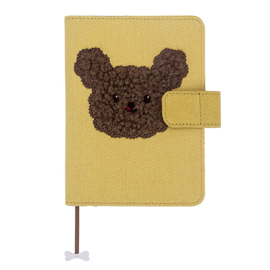 Cuaderno Cuaderno Cuaderno A6, Diario Bloc de Notas Sketchbook Travel para Escribir, Recargable, Revistas, para Mujeres Niñas Amantes para Perros, Diario de Discos (Color : A+b+c)