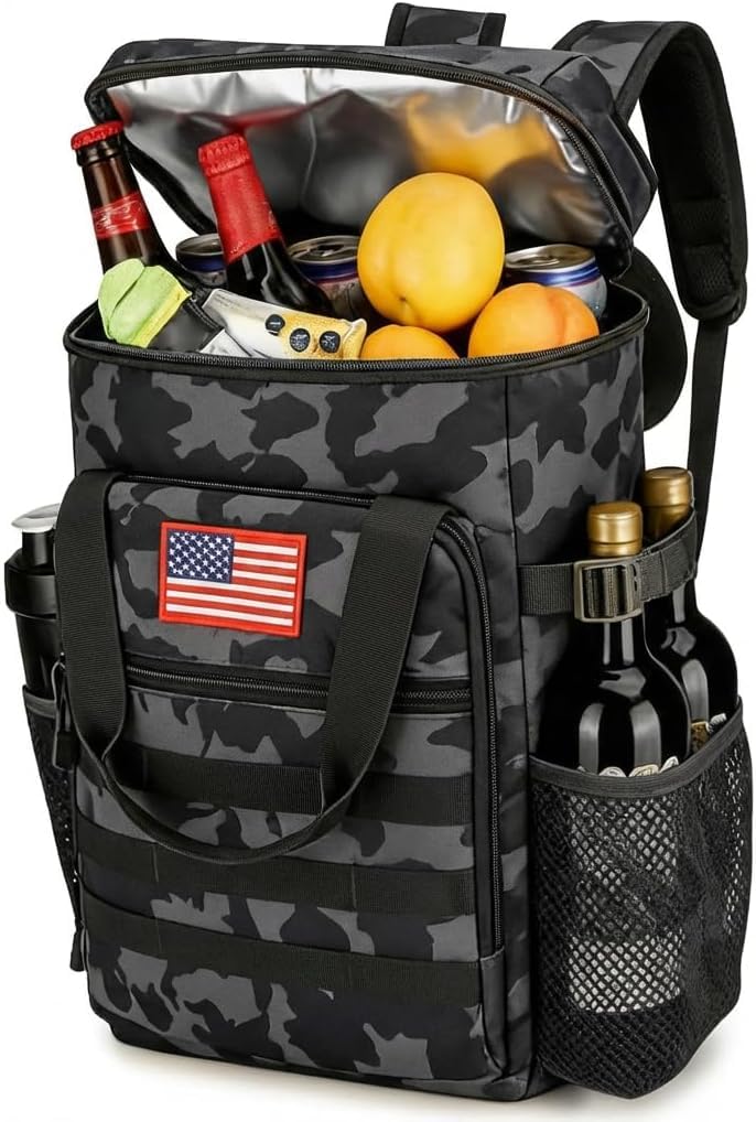Zaino refrigerante, zaino per il pranzo da uomo, grande capacità da 36-55 l, per campeggio, escursionismo, viaggi, borsa termica a tenuta stagna con isolamento da 10 mm