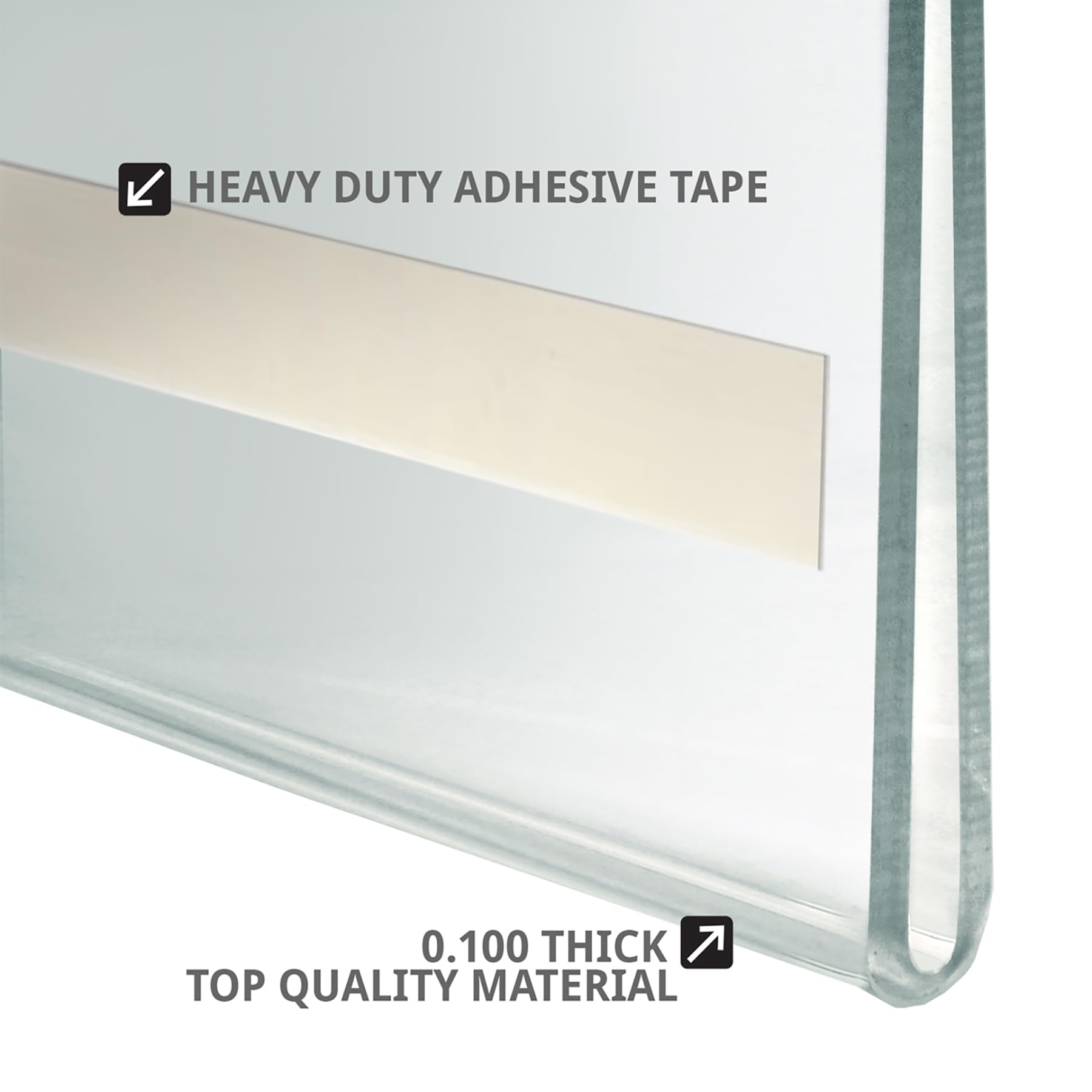Azar Displays 122021-50PK - Soporte adhesivo de acrílico transparente para letreros de pared, marco vertical de 8.5 x 11 pulgadas para carteles de oficina, volantes, placas de identificación y