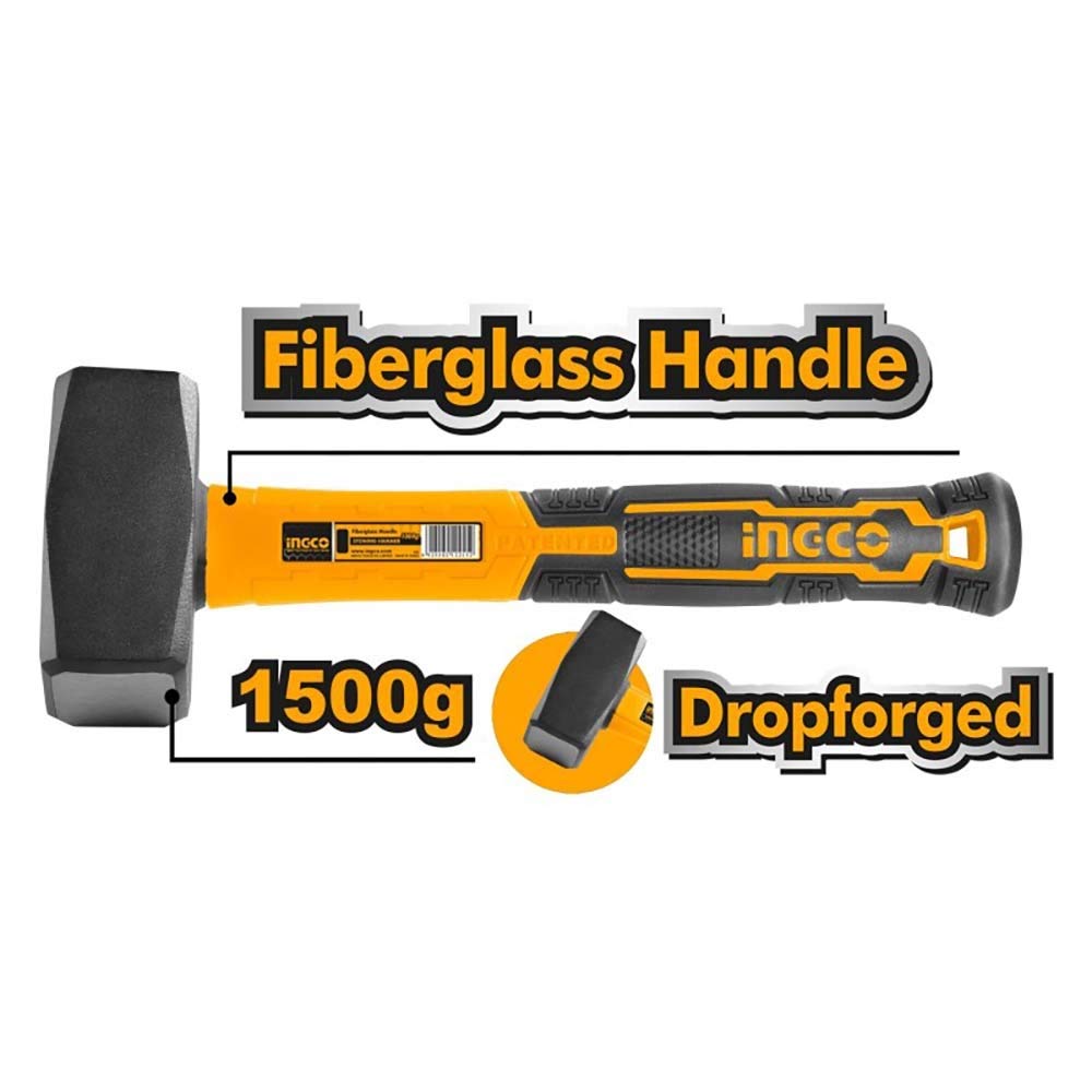 HSTH8803 - INGCO MAZZETTA DA 1,5 KG CON MANICO IN FIBRA -