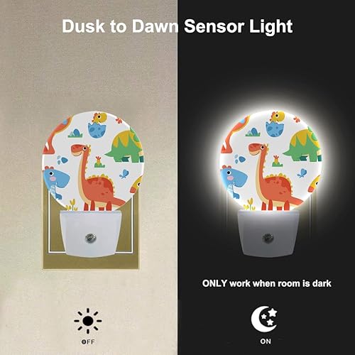 Miniatura 2 de EKOBLA Luces nocturnas enchufables a la pared, dinosaurio de dibujos animados, luz nocturna, juguetes de dinosaurio para niñas y niños, luces LED