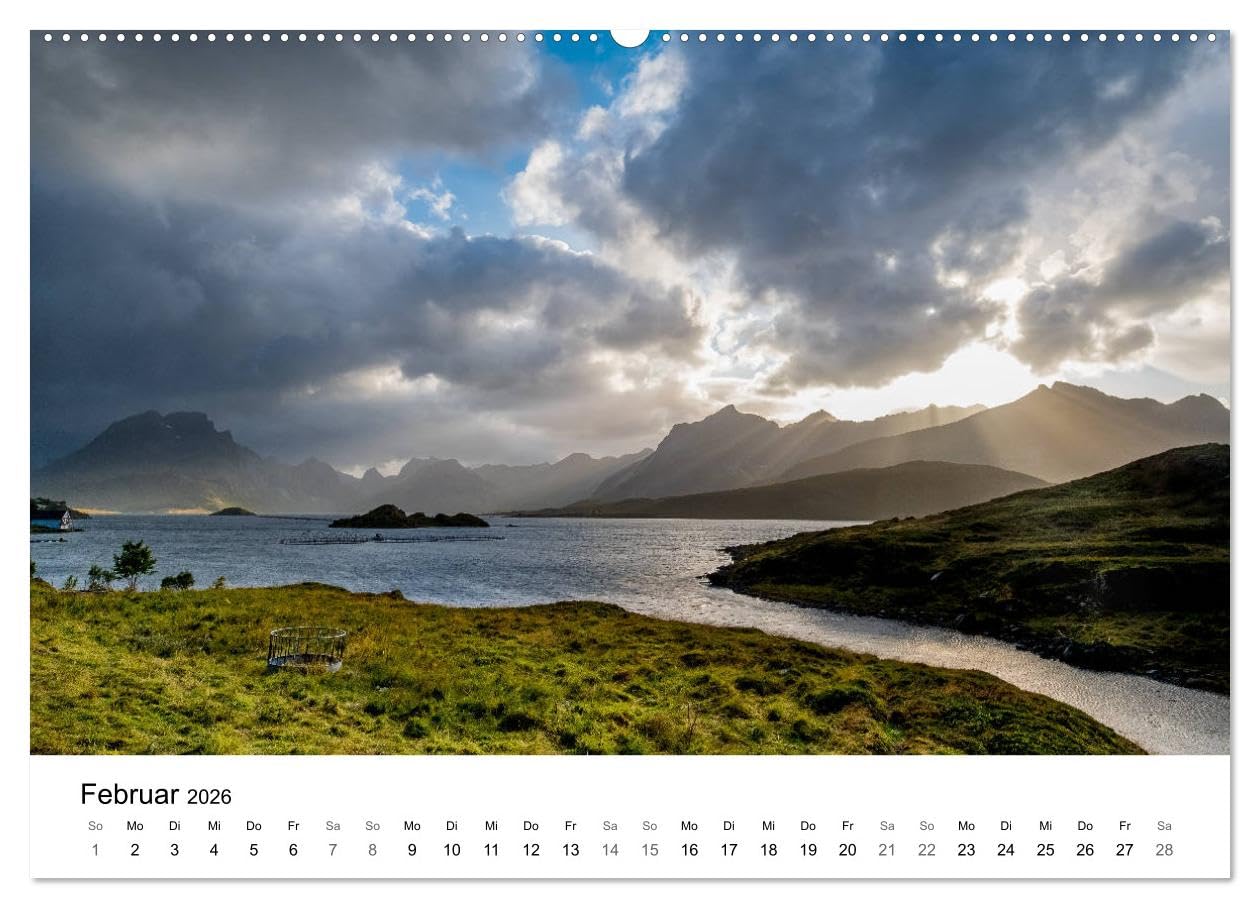 NORWEGEN - NORDMEER LANDSCHAFTEN (Wandkalender 2026 DIN A2 quer), CALVENDO Monatskalender: Fotografien - Norwegen - Nordmeer Landschaften (CALVENDO Orte)