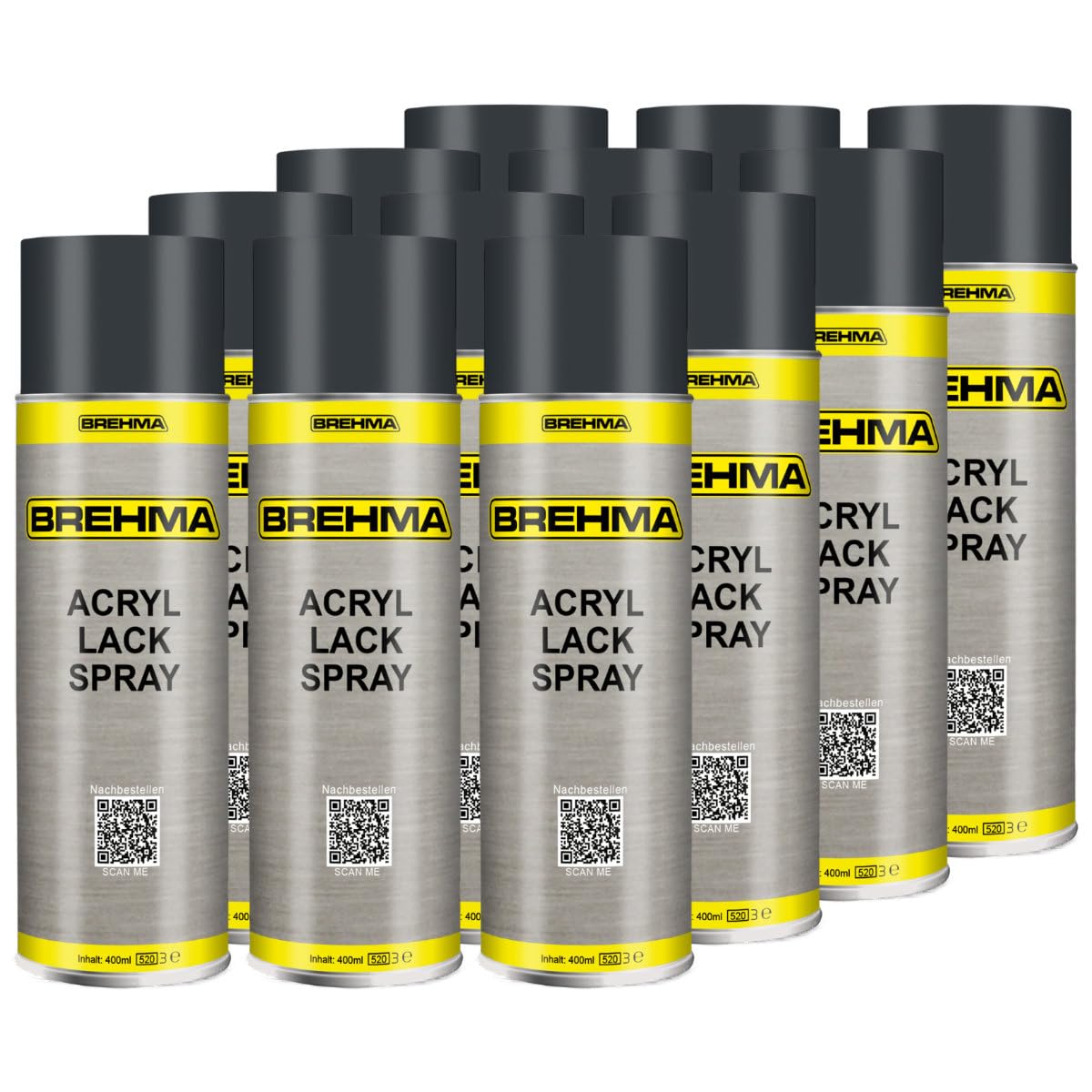 12x Acryl Lackspray Ral 7016 Antrazitgrau matt Lack Farbe Sprühfarbe 400ml