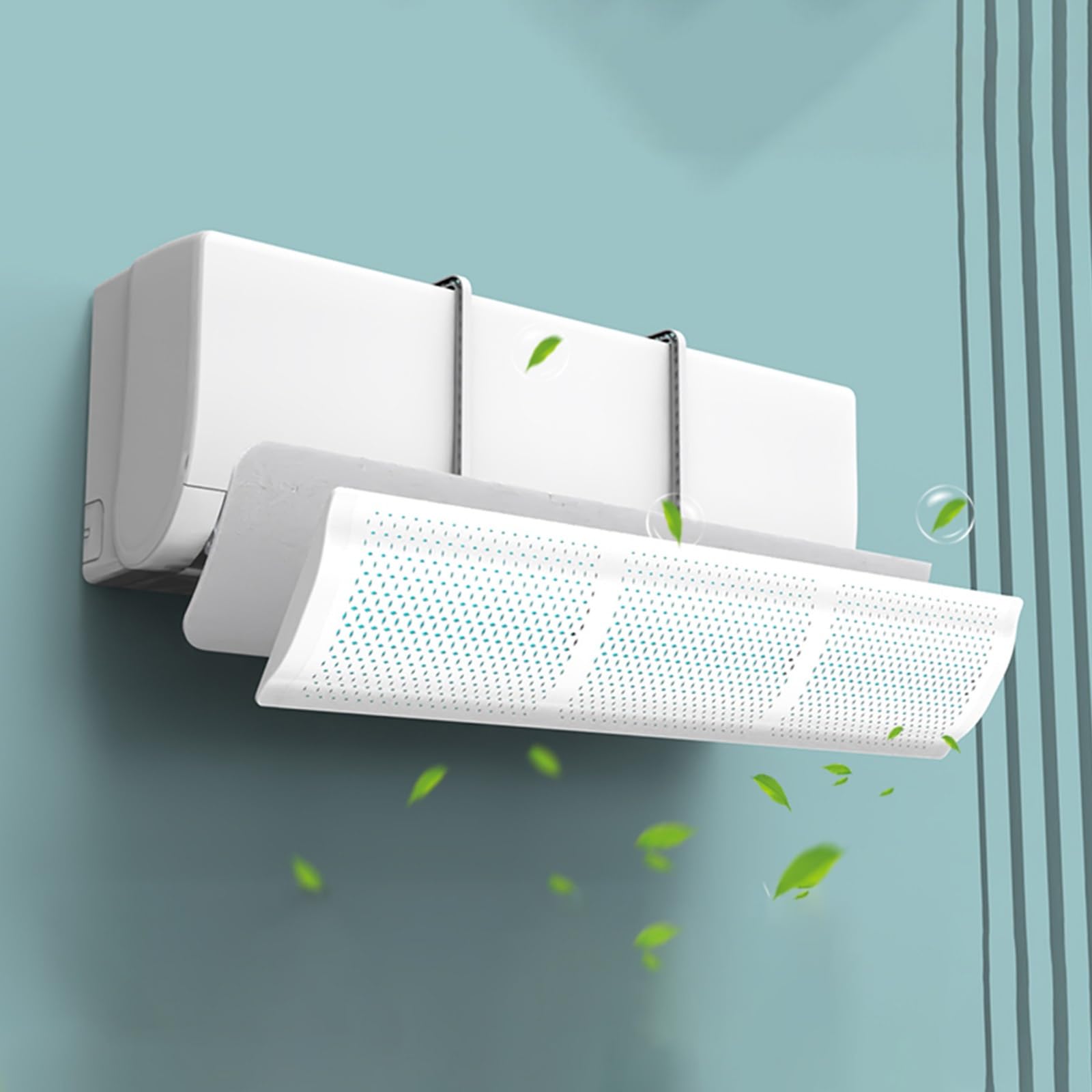 Deflettore Per Condizionatore Universale, Alette Condizionatore, Monoblocco Senza Fori, for Camere Da Letto, Soggiorni, Uffici(White)
