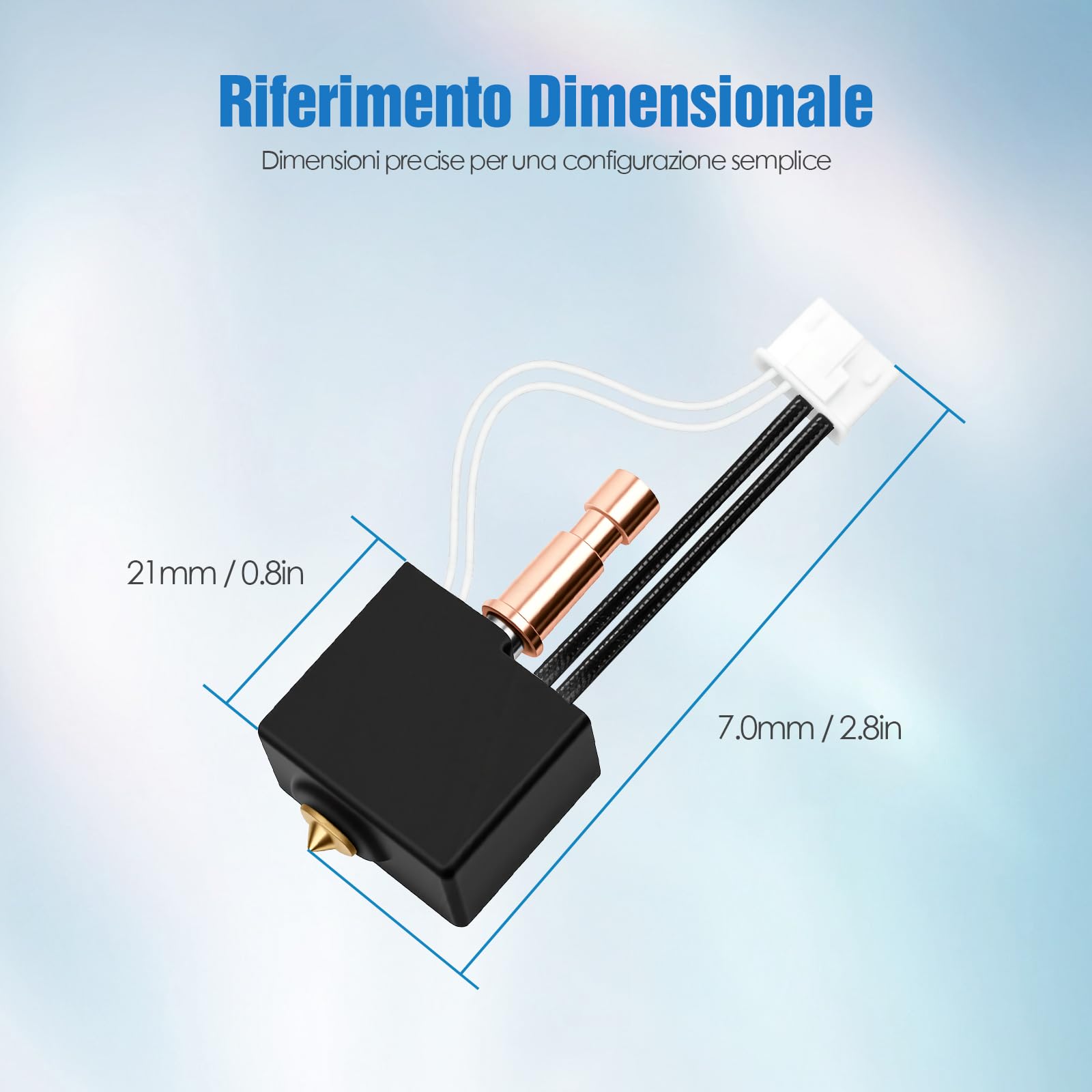 Kit Hotend per Anycubic Kobra S1 e Kobra S1 Combo, Hotend di Ricambio Migliorato con Ugello in Ottone da 0,4 mm, Riscaldamento Rapido ed Estrusione Stabile – Accessori per Stampanti 3D