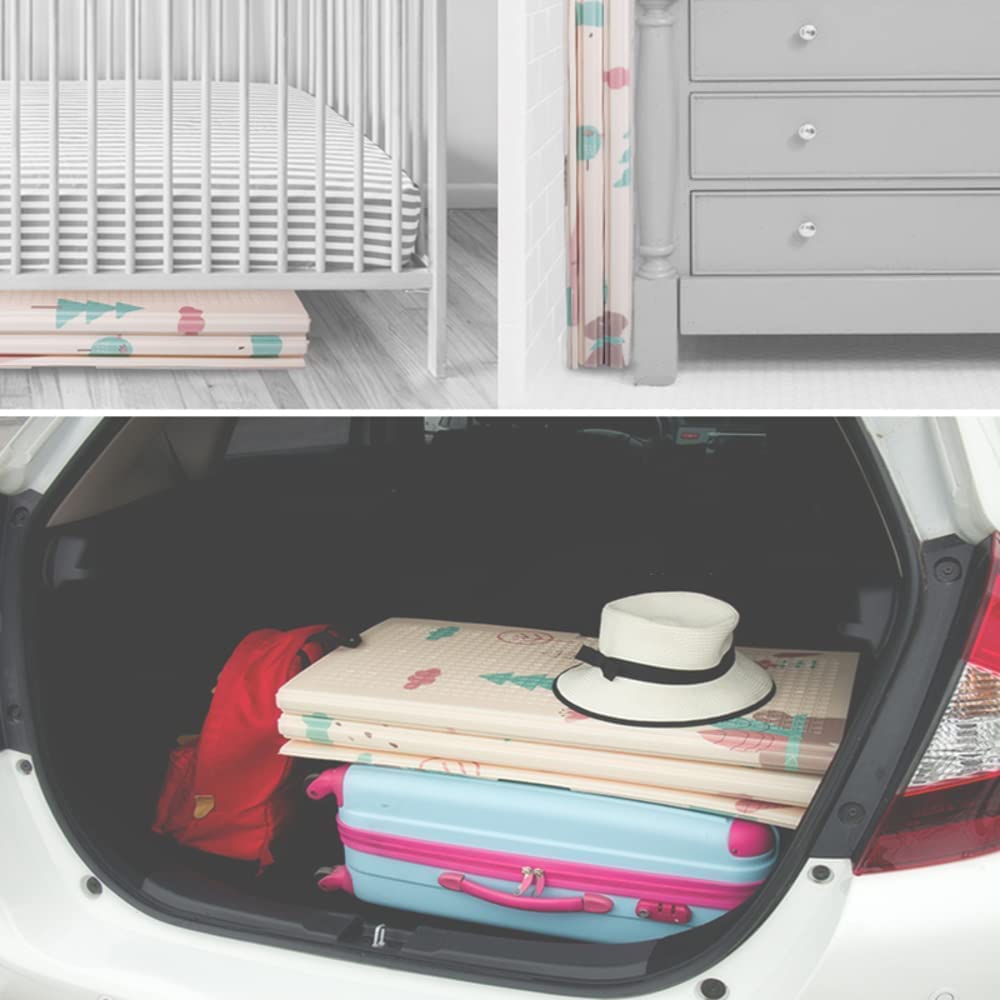 SILENCIO Waterproof Portable Double Side Extra Large Soft Reversible Non Toxic Bpa Free Learning&Crawling Fordable Foam Baby Mat(Multicolored)(6.5 * 6 Ft) 4