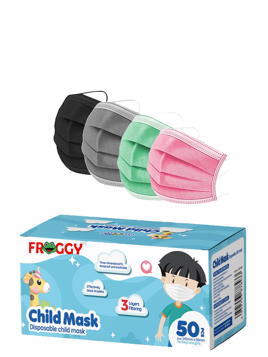 Mango People hobf Kids Mask Pack containing surgical masks 3 layer 100 pieces/pack of 100 / pack of 50 / surgical mask pack of 100 & 200 - surgical mask girls & boys - PK,BK,GR,GRY (B09Y8ZFDX2) Amazon Price History, Amazon Price Tracker