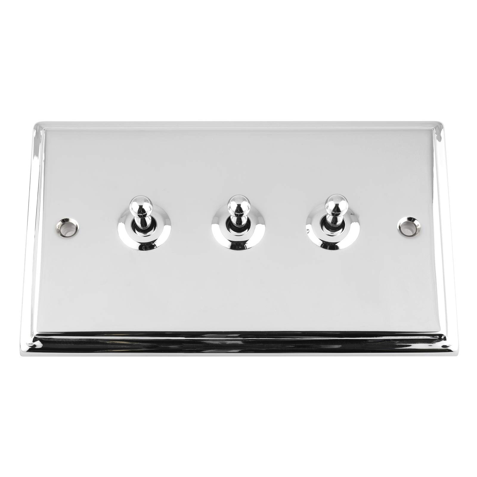 A5 Products Trimline Polished Chrome Toggle Or Dolly Switch 3 Gang
