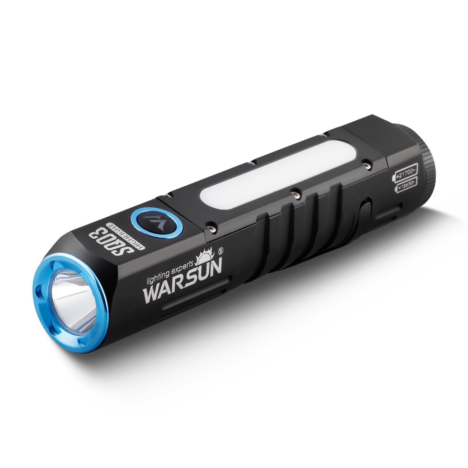 WARSUN SQ03 EDC Pocket Flashlight - Rechargeable 1000 Lumen LED Flashlight with Clip, Magnetic Base, Type-C Charging, Waterproof Aluminum Alloy Body for Camping, Hiking, Night Walks, Home Use