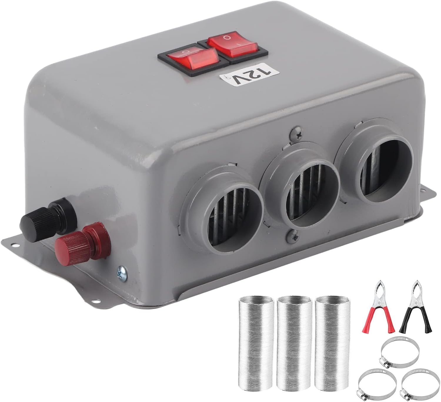 Riscaldatore per Auto Compatto Portatile 12V, 3 Fori 400W‑600W Riscaldamento Rapido Invernale Riscaldatore Antigelo a Basso Rumore