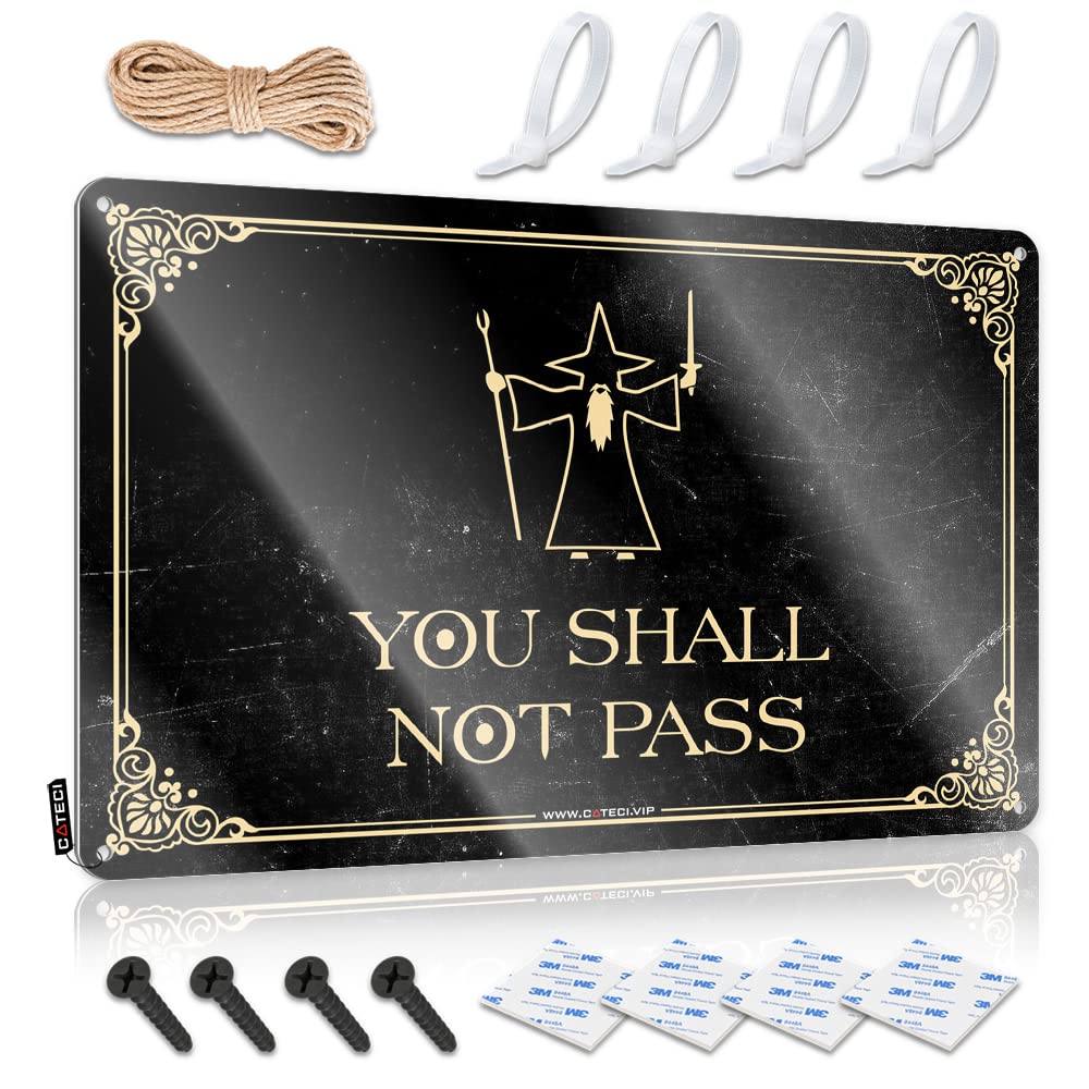 Vintage Wall Decor Cover Waterproof Artwork, Vintage Retro Print For Cafe Pub Motorcross | Door Pre-drilled Custom You Shall Not Pass(20X30CM)