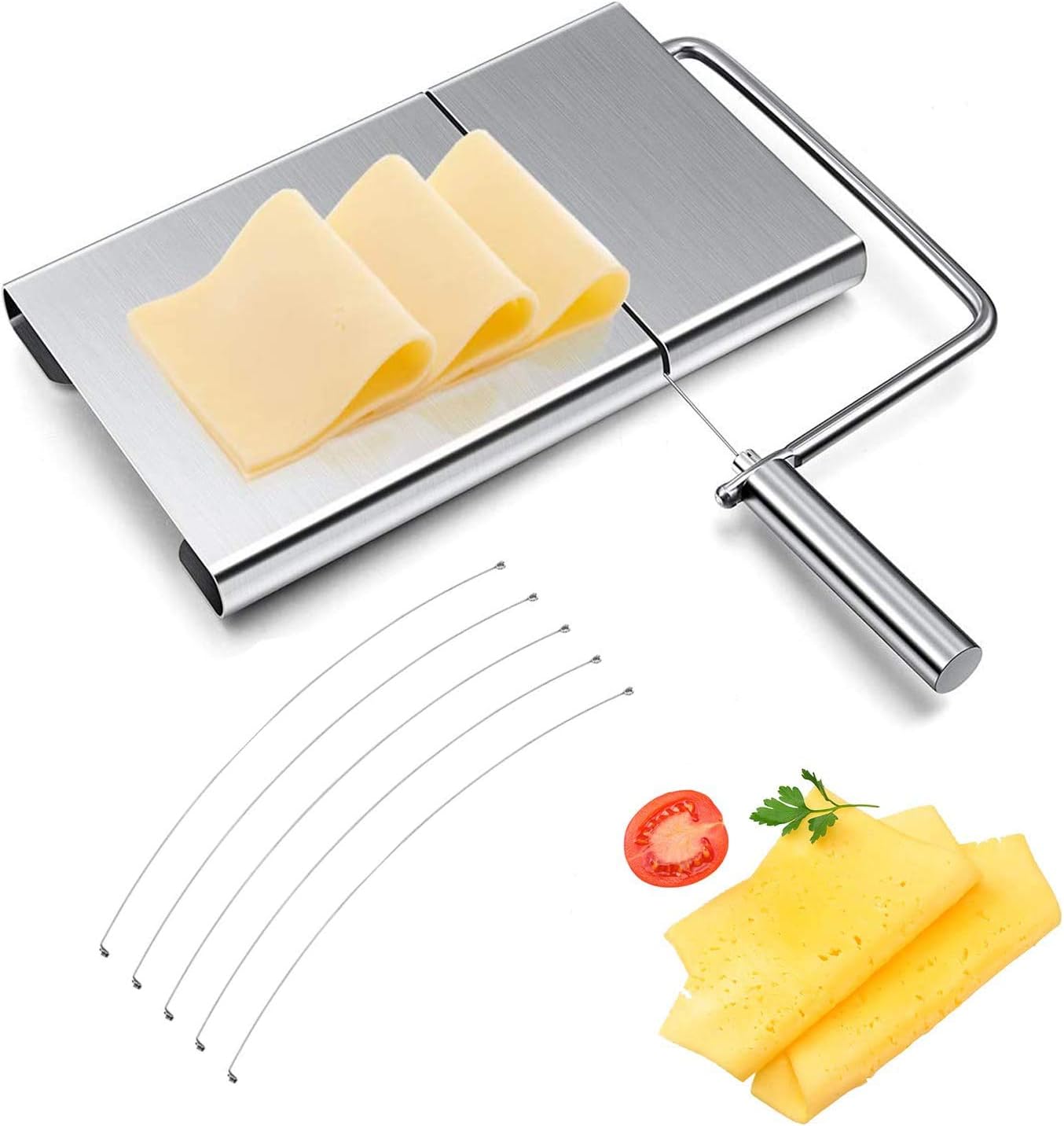 Yartners Croissant Roller Cutter Stainless Steel Dough Roller Cutters Portable Pastry Slicer with Oaken Handle Rolling Knife Kitchen Baking Tool