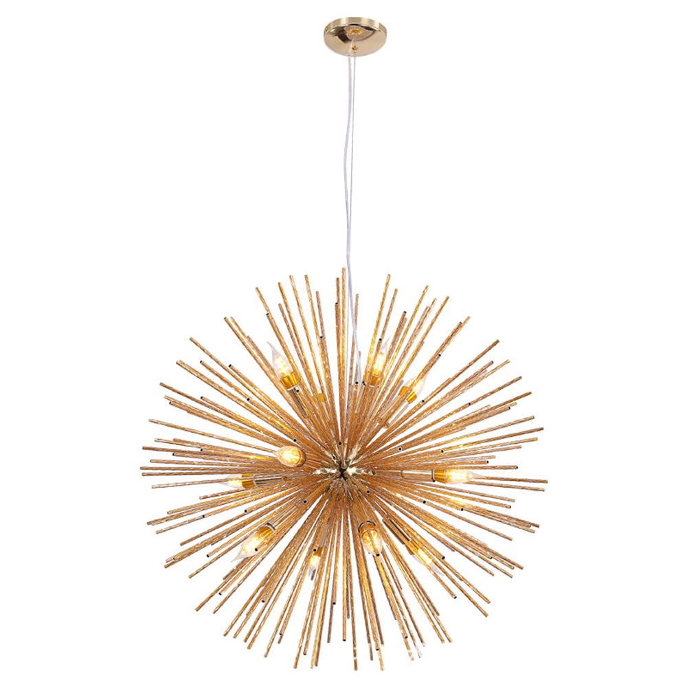 KXEcoLife Modern Crystal Chandelier,Dandelion Pendant Lighting,semi Flush Mount Ceiling Light Fixtures,g9 Socket,Stainless Steel for Bedrooms, Dining Room, Foyer, Kitchen, Hallway