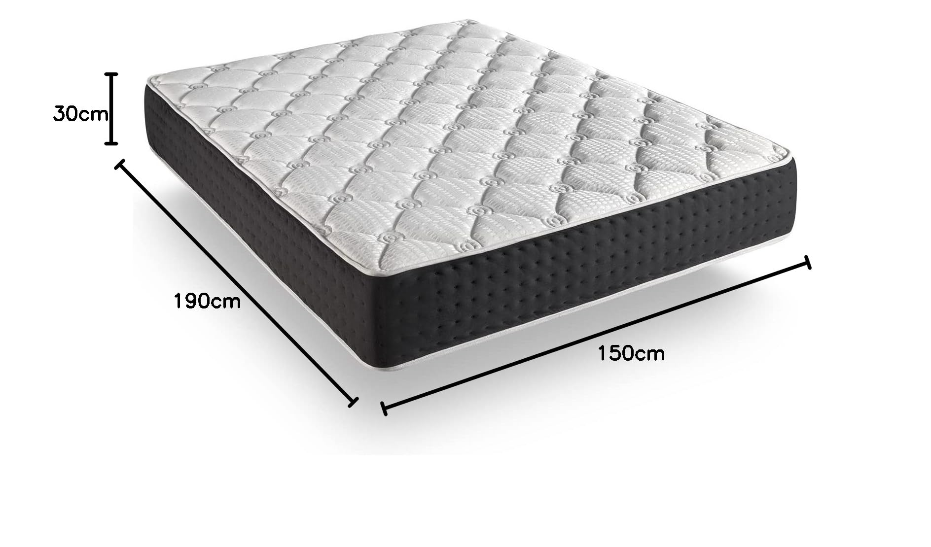 Simpur, Colchón Bio Green, 150x190 cm, Altura +- 30 cm, Tejido Terapia Natural Relax, Firmeza 8/10