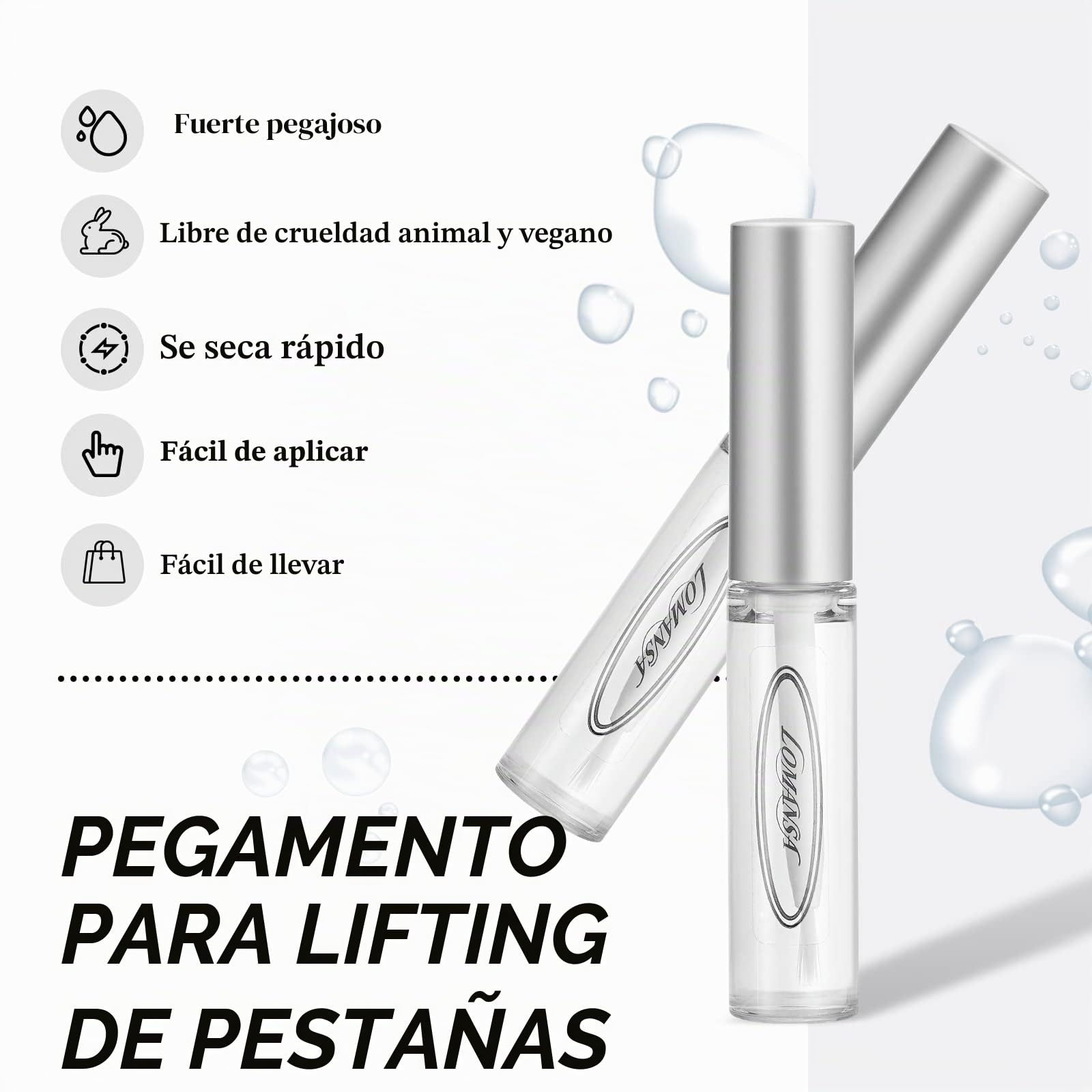 Pegamento Lifting Pestañas, Pegamento de Pestañas para Levantamiento, Lifting Cejas y Pestañas, Secado Rápido y Fuerte Pegajosidad, Apto para el Salón(5ml, 2 piezas)