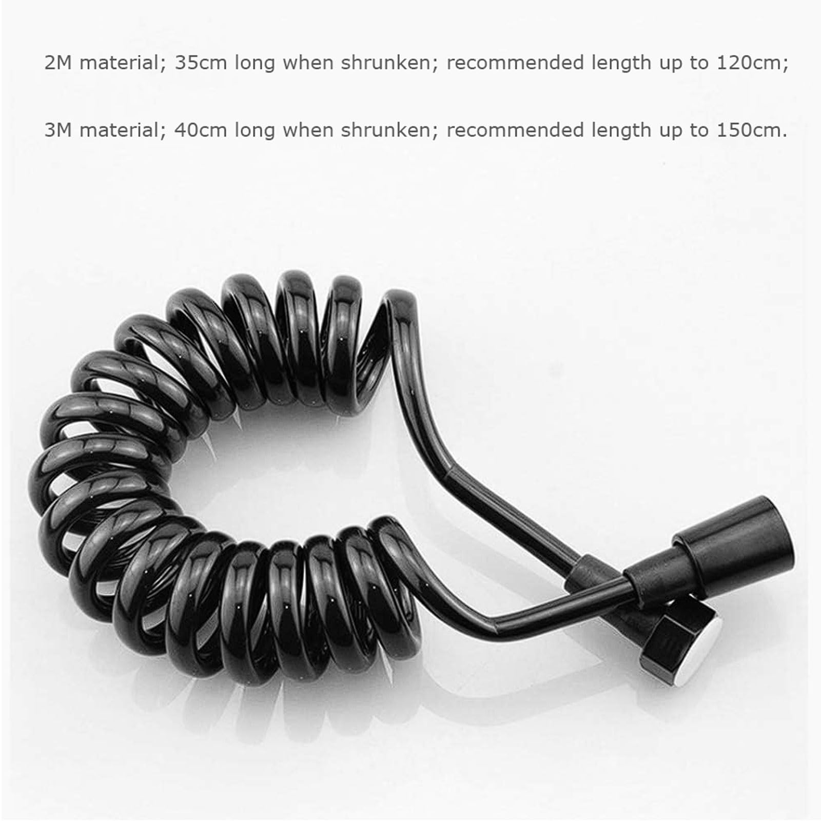 Manguera de resorte retráctil, manguera de ducha universal con accesorio de cobre, tubo rociador de bidé antienredos para uso en inodoro