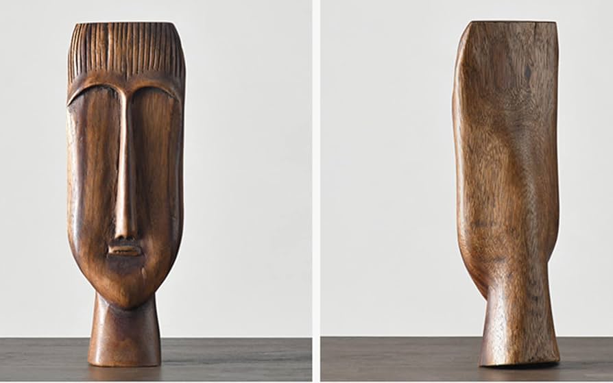 木製顔彫刻 木製顔の彫刻 お面 - メルカリ