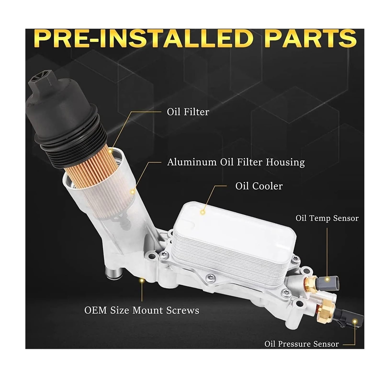 Chłodnica oleju samochodowego Pasuje do Dodge pasuje Chrysler Ram3.6L 2011-2016 wymiennik ciepła 68105583AF aluminiowa chłodnica oleju Adapter filtra obudowa silnika Płyta chłodząca