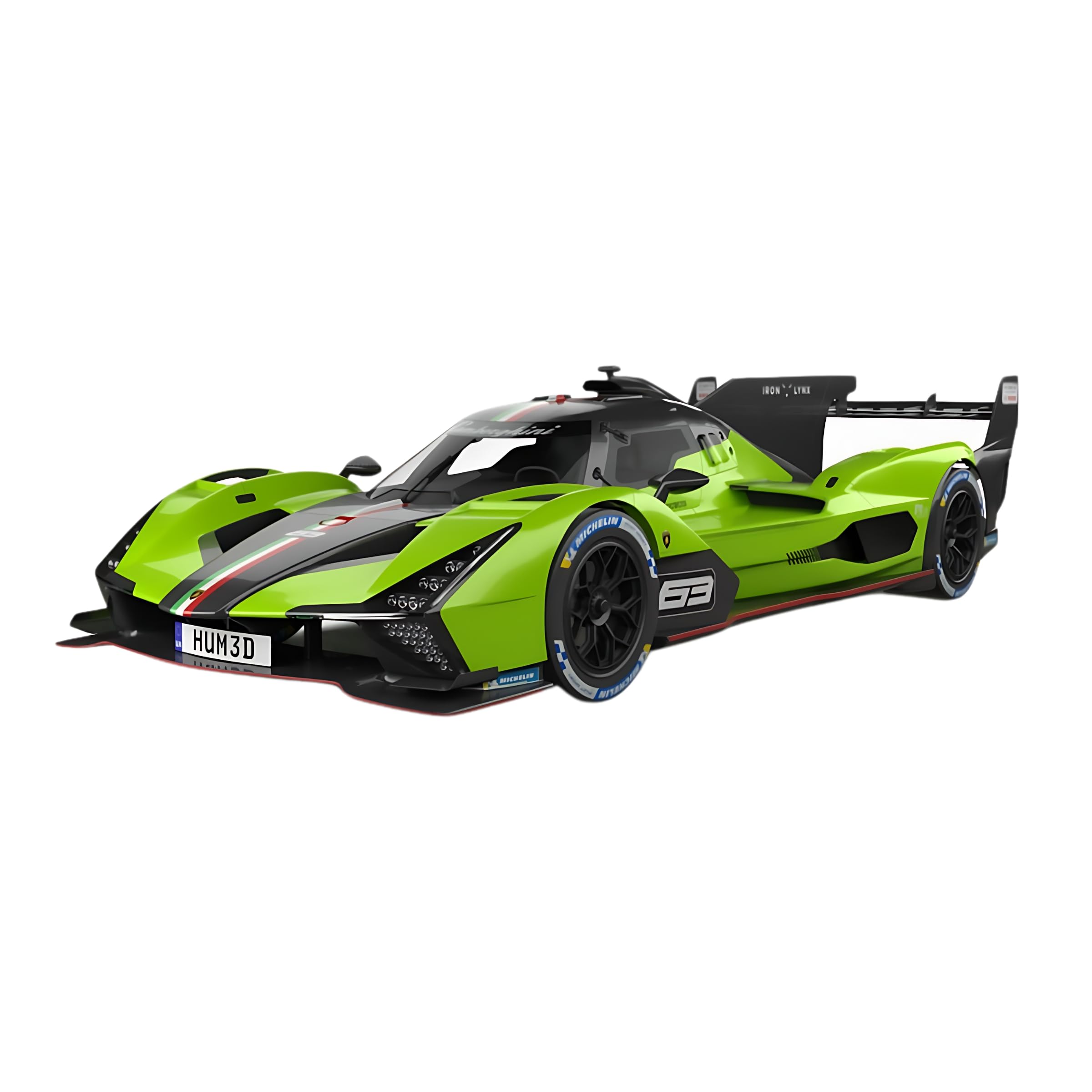 Bburago Lamborghini SC63 LMDh - Realistic 1:43 Scale Model Car, Officially Licensed Lamborghini Diecast Replica, Recommended Age 14+