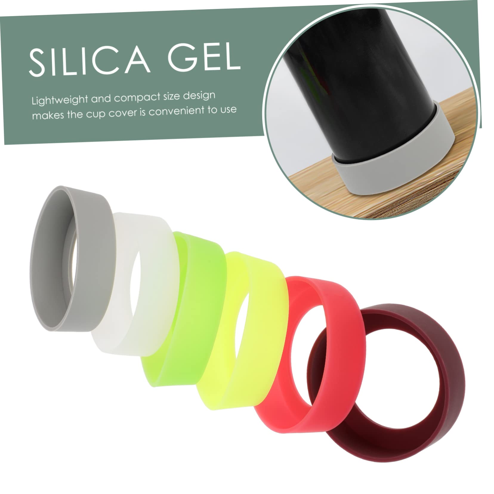 PRETYZOOM 5 Juegos De Fundas De Silicona para Vasos De Agua Resistentes Al Calor para Botellas De Vidrio De Silicona Sencillas Aislantes 12 Unidades X 5