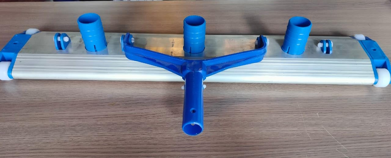 WATERTECH SYSTEMS Heavy Duty 24" Aluminum Weighted Swimming Pool Vacuum Head on Wheels, Blue & White, Suction Sweeper for All Floor Types, Pool Maintenance Cleaning Kit-image-17