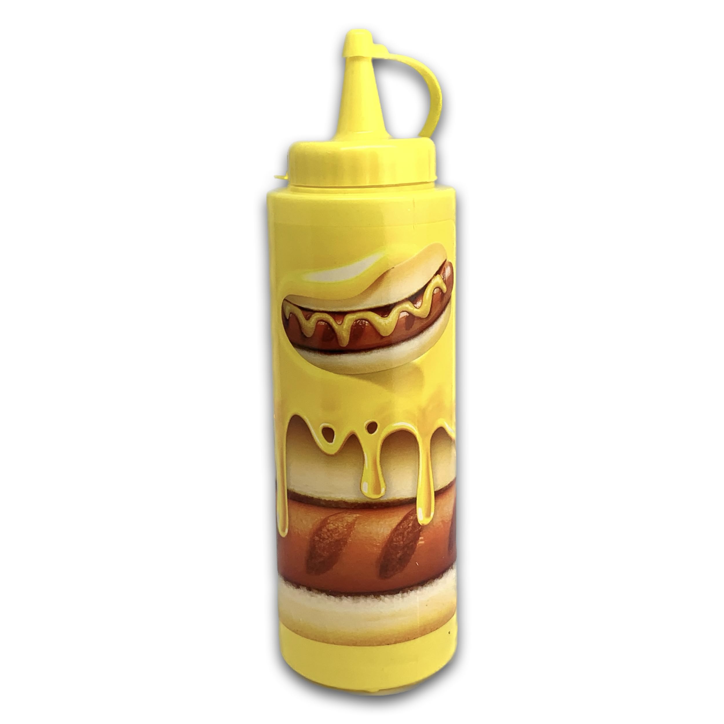 COMPAC HOME Decorated Sauce Dispenser, 12 oz, Yellow (Yellow, 1, Count)