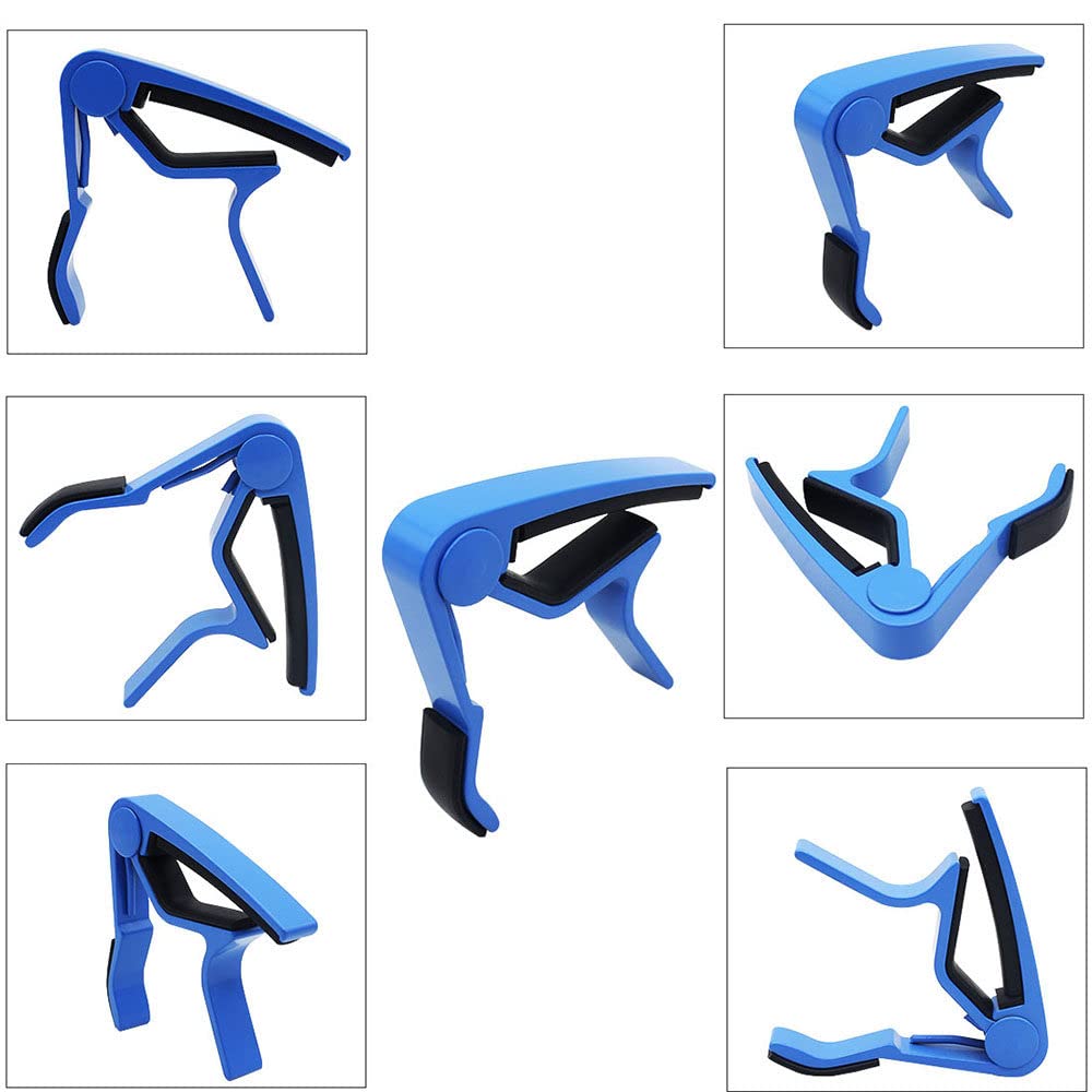 BATLAM Capotasto Universale per Chitarra, Chiave a Morsetto a Cambio rapido Capotasto Multicolore in Metallo in Lega di Zinco, Capotasto per Chitarra Bianco (Capotasto per Chitarra Blu)