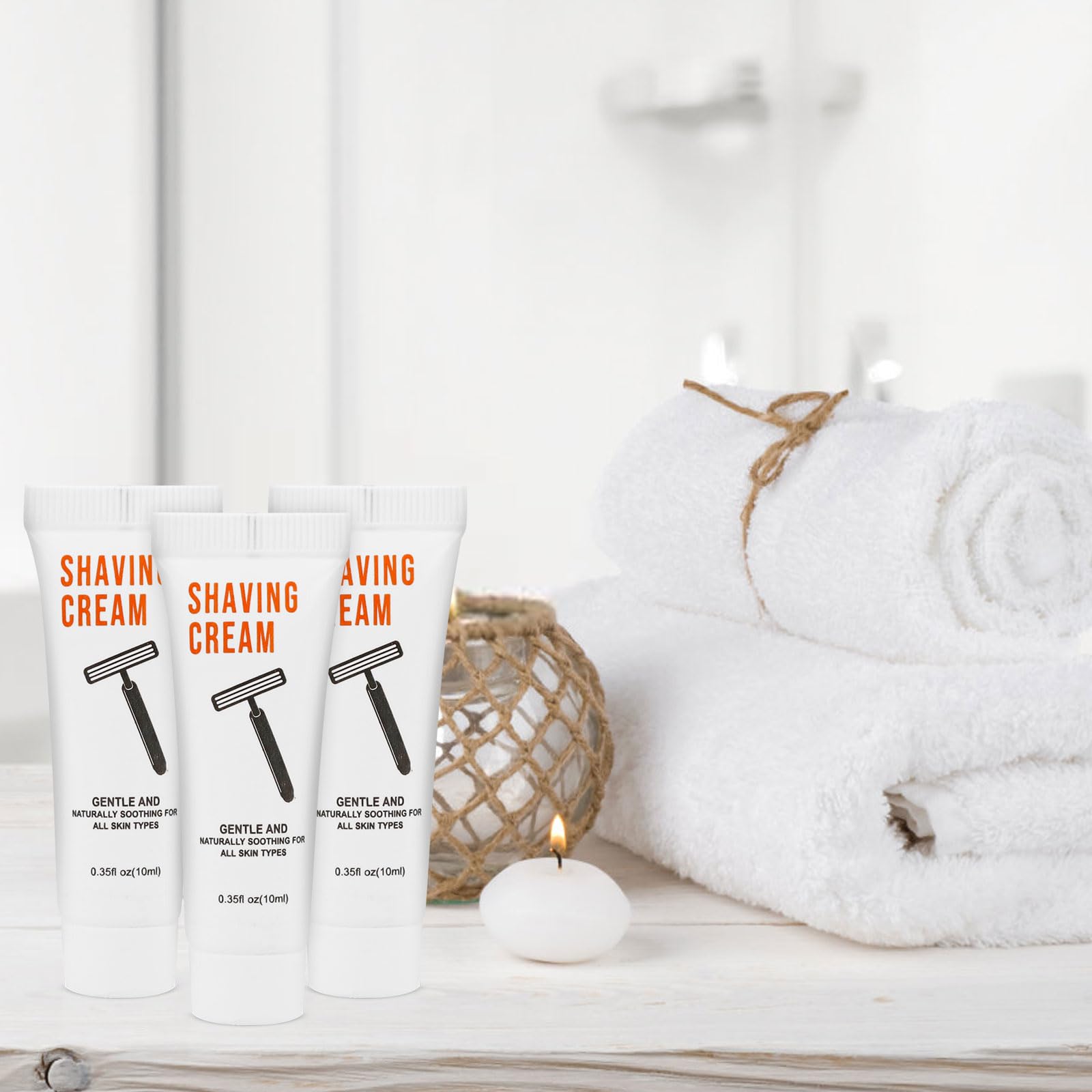 twoworld Crema da barba usa e getta per viaggi, 10 ml, gelsomino
