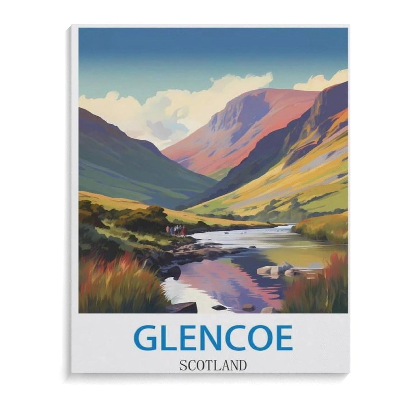 Jigsaw Puzzle 1000 Piece,Glencoe Vintage Scotland Travel Poster,paper Jigsaw Puzzle for Kids Adult, Puzzle Game Toys Gift for Wall Decoration(50x70cm)-B35 — image 1
