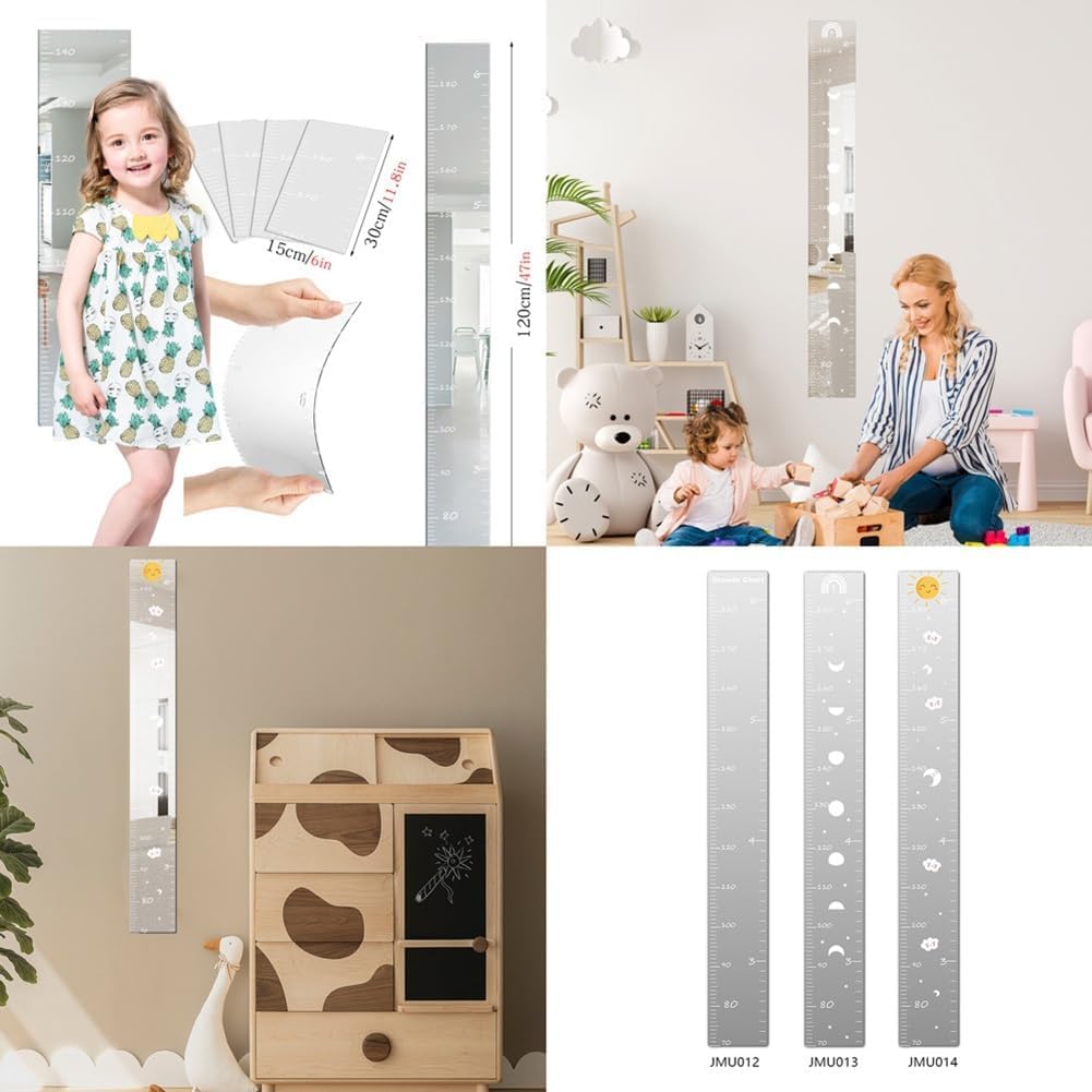 Specchio del Grafico di Crescita per Bambini, Tabella Dell'altezza per Bambini, Vivaio Wall Decor Dress Up Center, Specchio per Bambini Infrangibile per Tutto Il Corpo per La Clinica della, C
