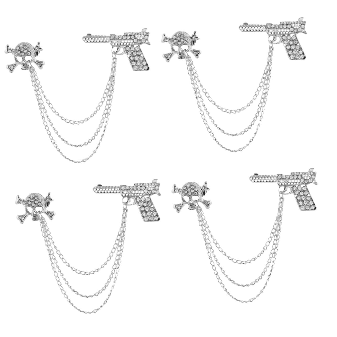 Broches para cráneo de diamantes de imitación con borla sutil 8