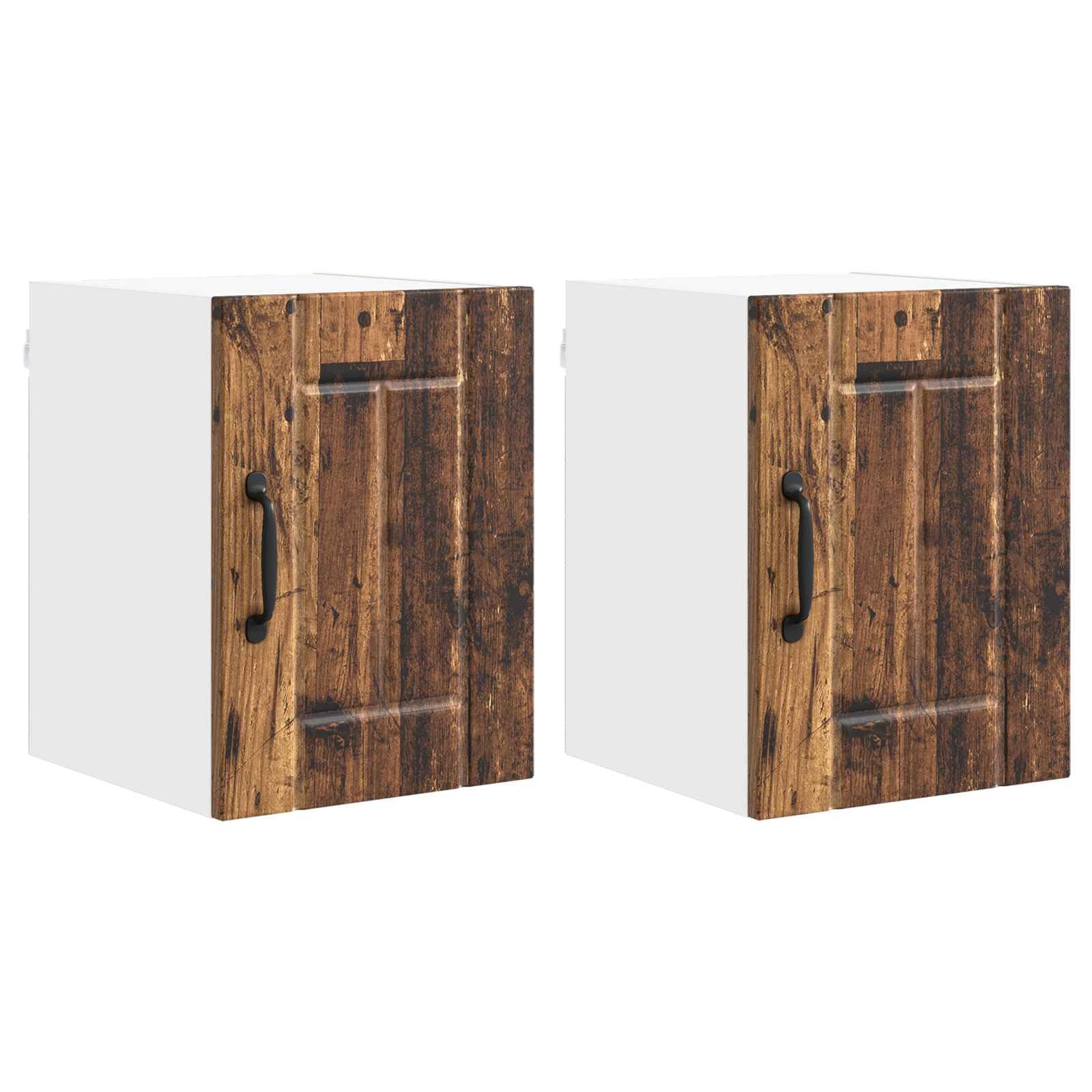 Küchenschrank 2 Stück Holzwerkstoff Altholz 30 x 31 x 40 cm mit Stauraumlösung als praktisches Küchenzubehör für Aufbewahrung und Organisation