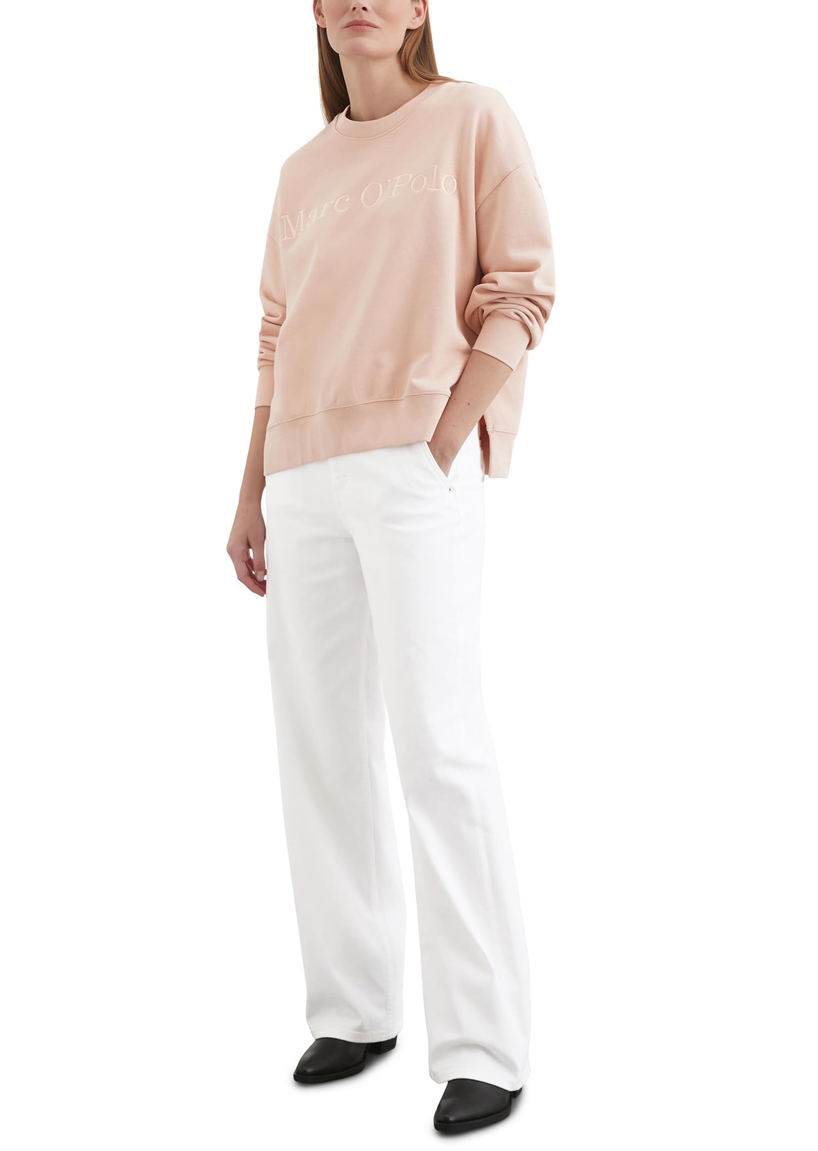Marc OߴPolo Donna Felpa in Cotone bio con Polsini a Costine