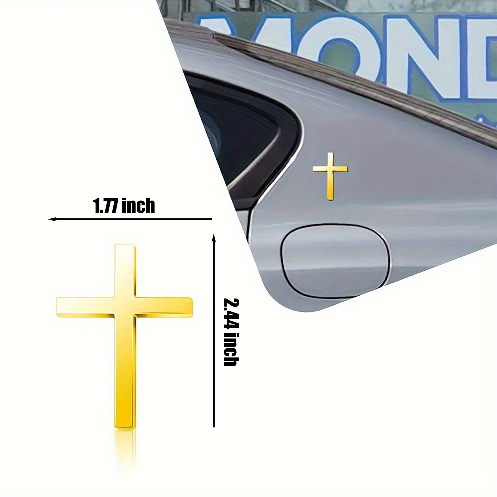 Metalowe naklejki z krzyżem Jezusa Chrystusa, trójwymiarowa metalowa naklejka 3D, naklejka z krzyżem samochodu, zmodyfikowany ogon, wykwintne naklejki z emblematem dekoracyjne, ponadczasowa wiara