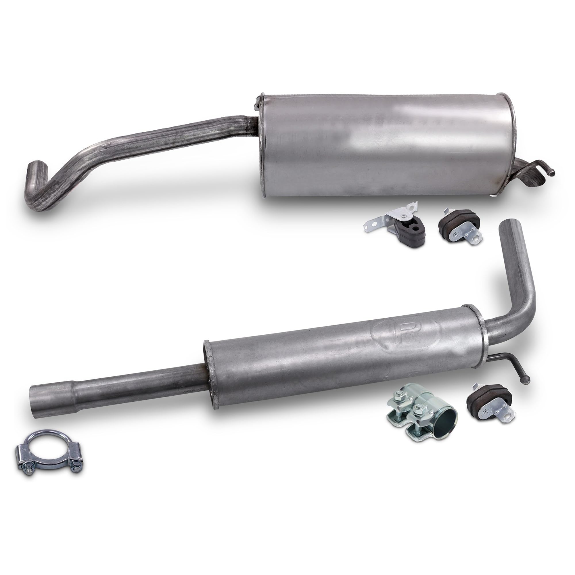 Auspuff Schalldämpfer Set 1x Mittelschalldämpfer, 1x