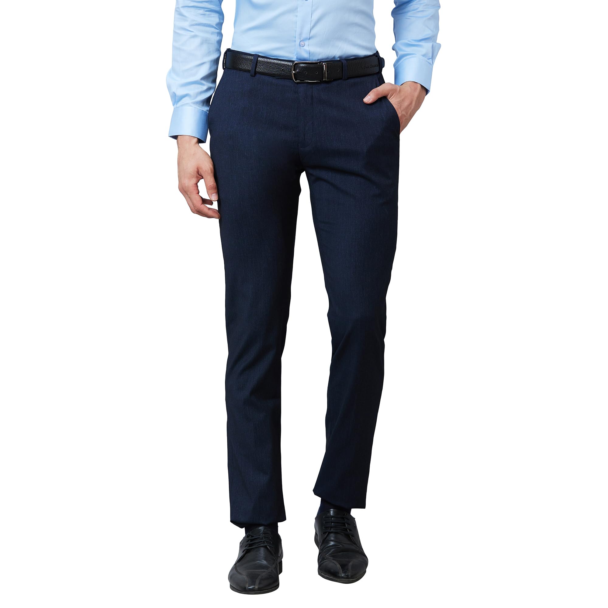 raymond Men's Poly Viscose Blend Solid Pattern Slim Fit Flat Front Formal Trouser-picture-28