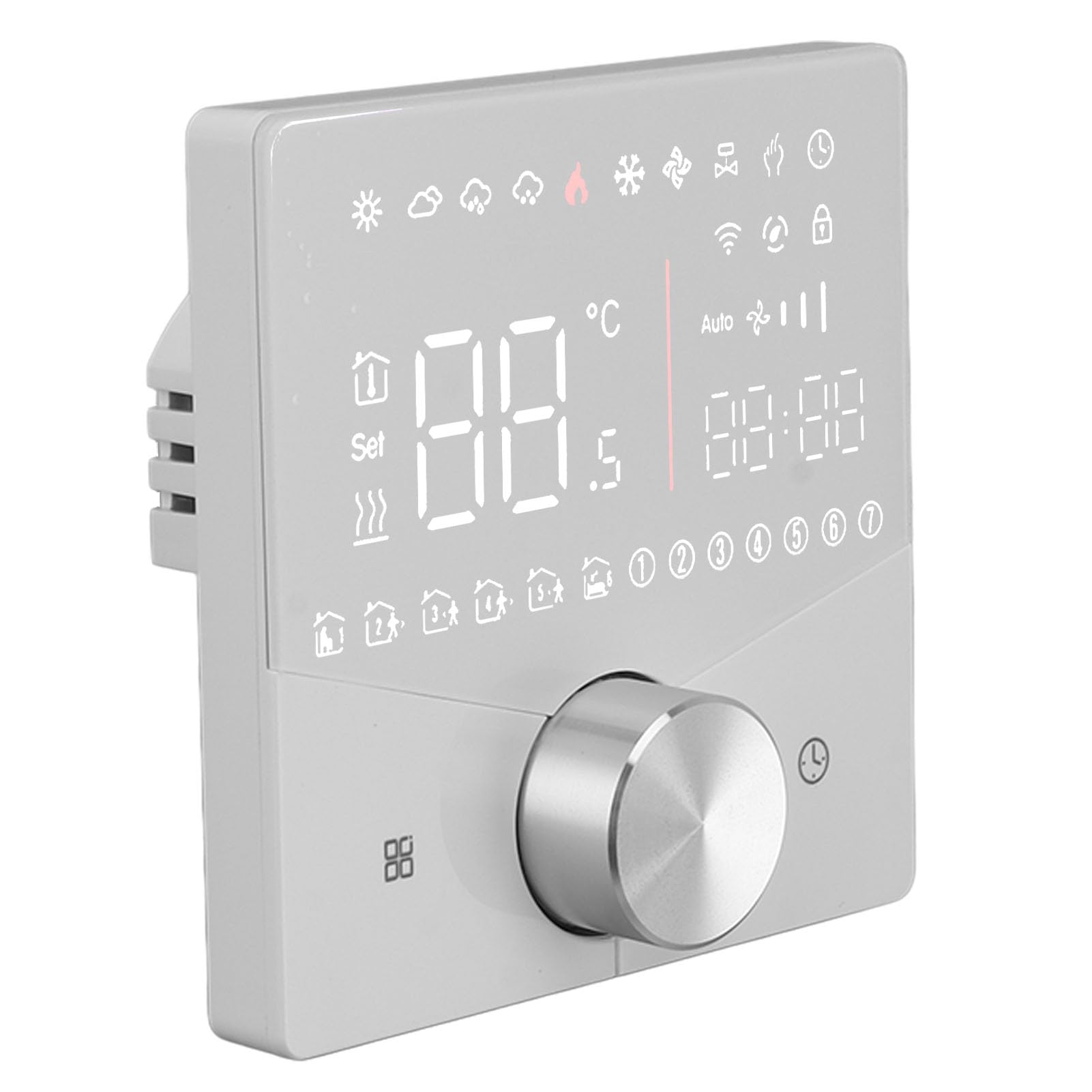 Inteligentny cyfrowy termostat Kolorowy wyświetlacz LCD Precyzyjne sterowanie Inteligentny regulator temperatury (White)
