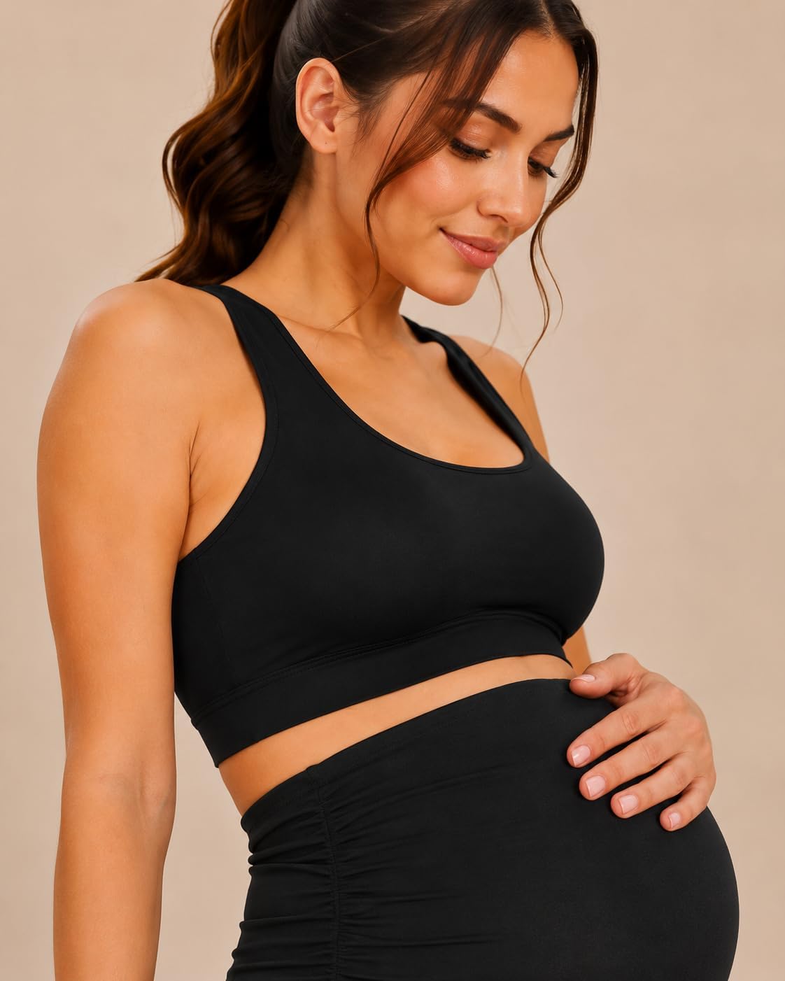 Maternity Leggings with Pockets – Over-the-Belly Supportive Pregnancy Pants – Soft Stretchy & Squat-Proof for All-Day Comfort