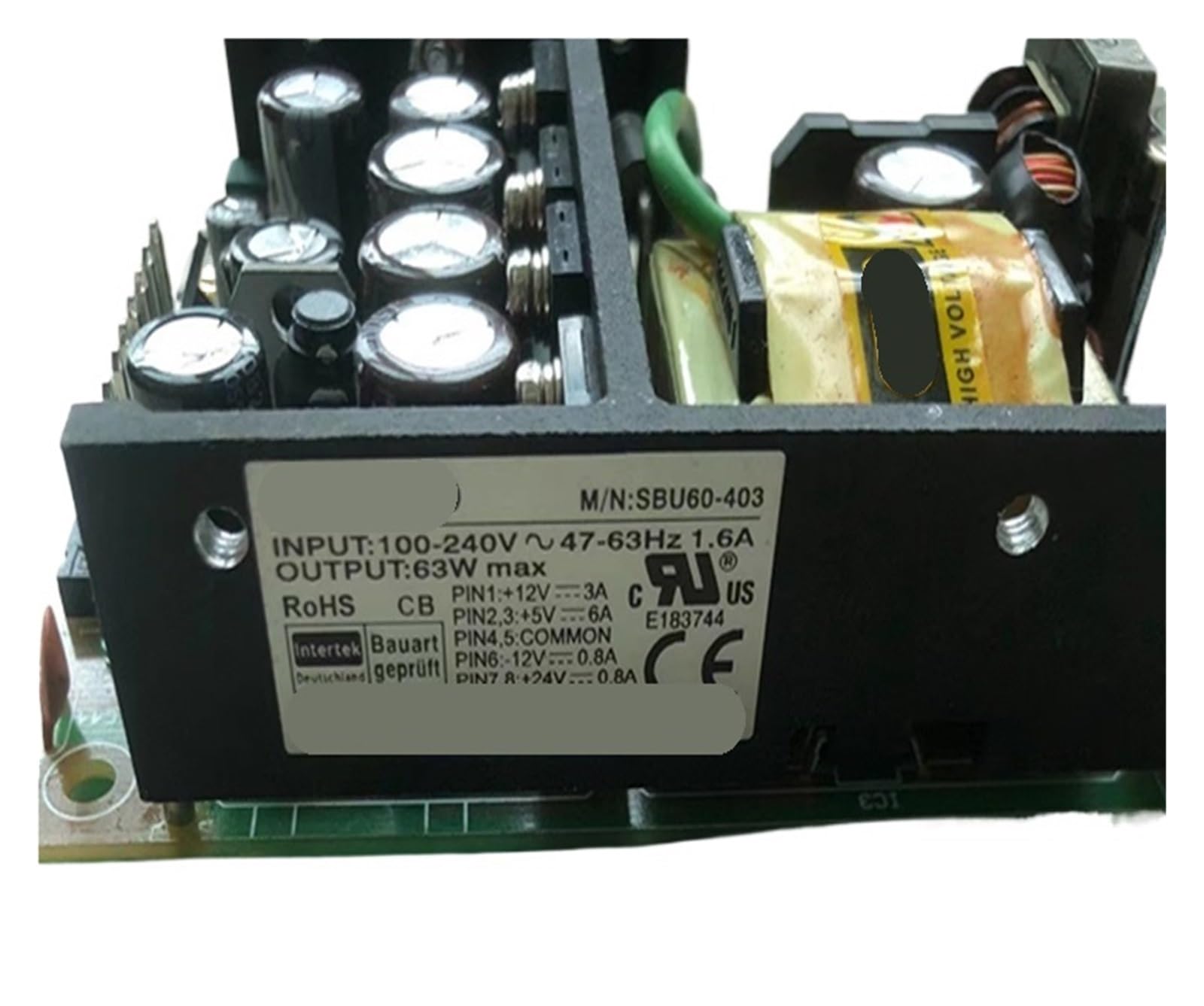 CXFCIHFT Power Supply 12V3A 5V6A -12V0.8A 24V0.8A 63W Power Supply SBU60-403