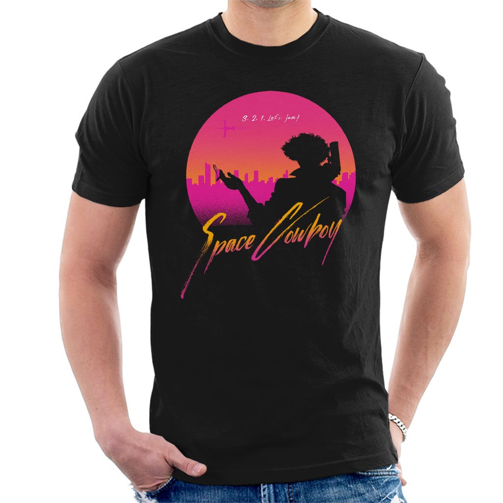 Cloud City 7 Men's Black 3 2 1 Lets Jam Cowboy Bebop T-Shirt