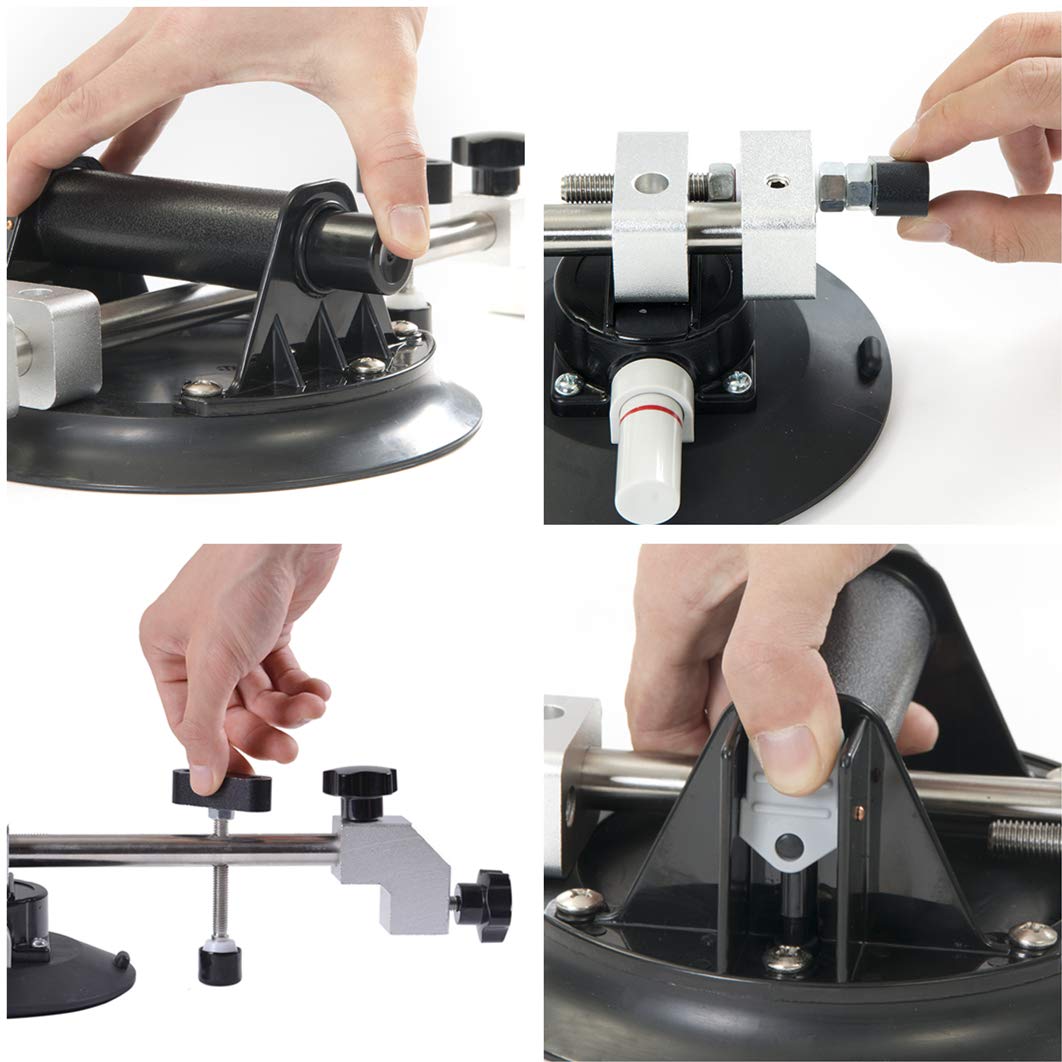 IMT 2 Pack Right Angle 90 Degree Countertop Seam Setter with 8" Vacuum Cup for Stone Granite Slab Installation, Professional Stone Seaming Tool, Seam Joiner and Seam Leveler, Heavy Duty Corner Clamps