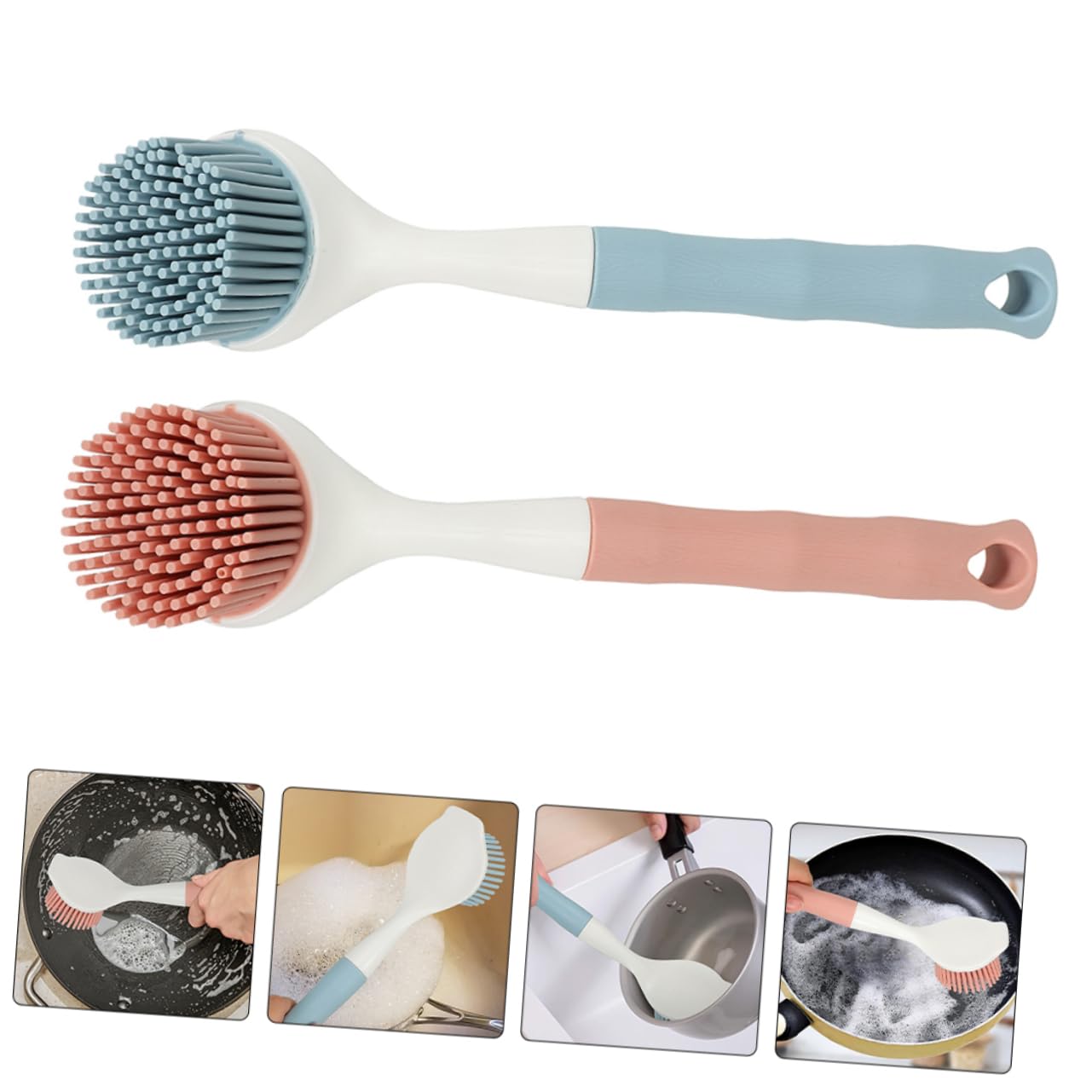 FRCOLOR 8 Piezas De Cepillo De Silicona para Olla Cepillo para Fregadero De Cocina Limpiador De Gafas Limpiador De Cubiertos para Tabla De para Fregar