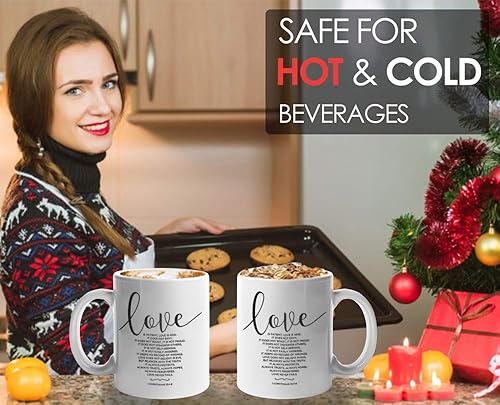 Miniatura 4 de Taza de café con versículo de la Biblia  Love Is Patient, Kind 1 Corintios 134-8  Arte de citas cristianas para cuarto de niños Versículos de la