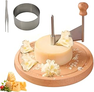 Cheese Curler Flower Maker, Cheese Curler Wheel - Stainless Steel Cheeses Shaver, for Cheeses Wheel and Chocolate, for Restaurants, Cafes, and Dessert Shops, Home (Light Brown,A)