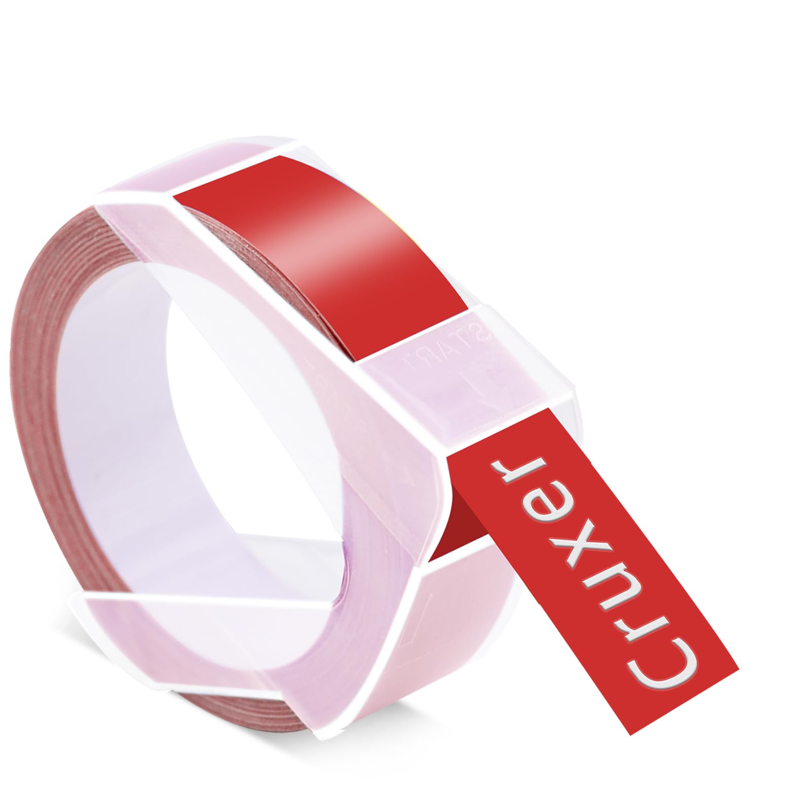 Cruxer Lot de 40 S0898152 Blanc sur Rouge 12mm pour Dymo Ruban de Gaufrage