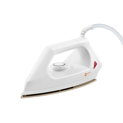 (Refurbished) Orient Electric Fabrismooth 1000 Watt Dry Iron for clothes with Weilburger Coated Non Stick Soleplate | Silver Layered Thermostat for Better Heat Conductivity| 2 Years Replacement Warranty